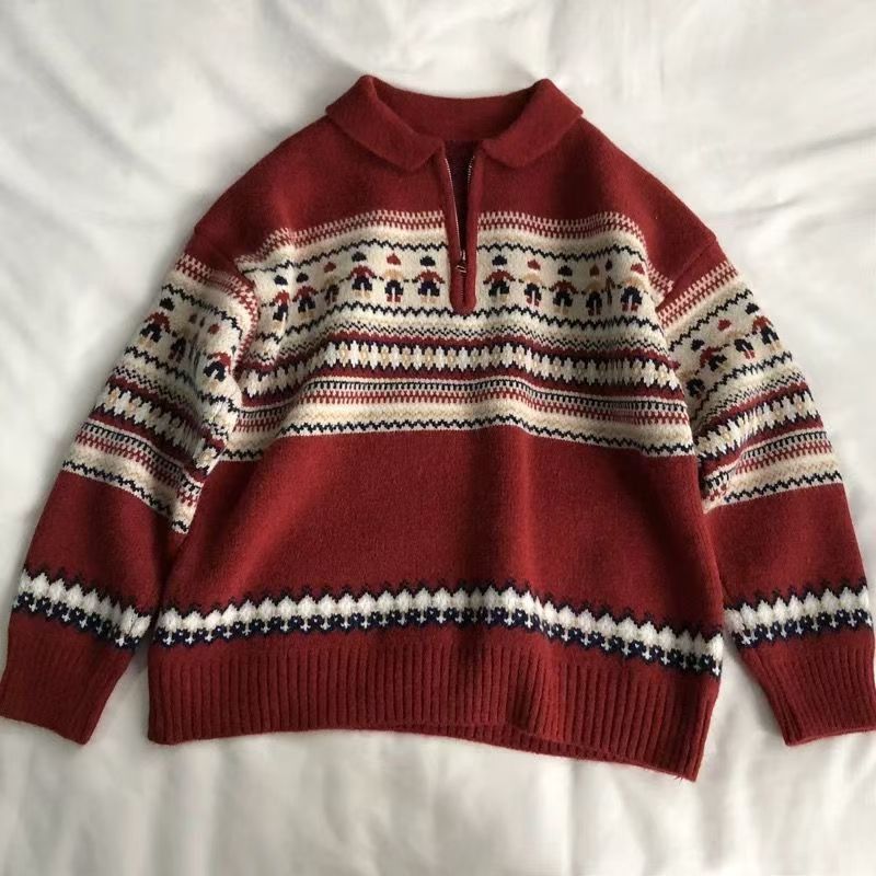 Vintage Men's Red Vintage Christmas Knitted Sweater y2k Size US M / EU 48-50 / 2 - 1 Thumbnail