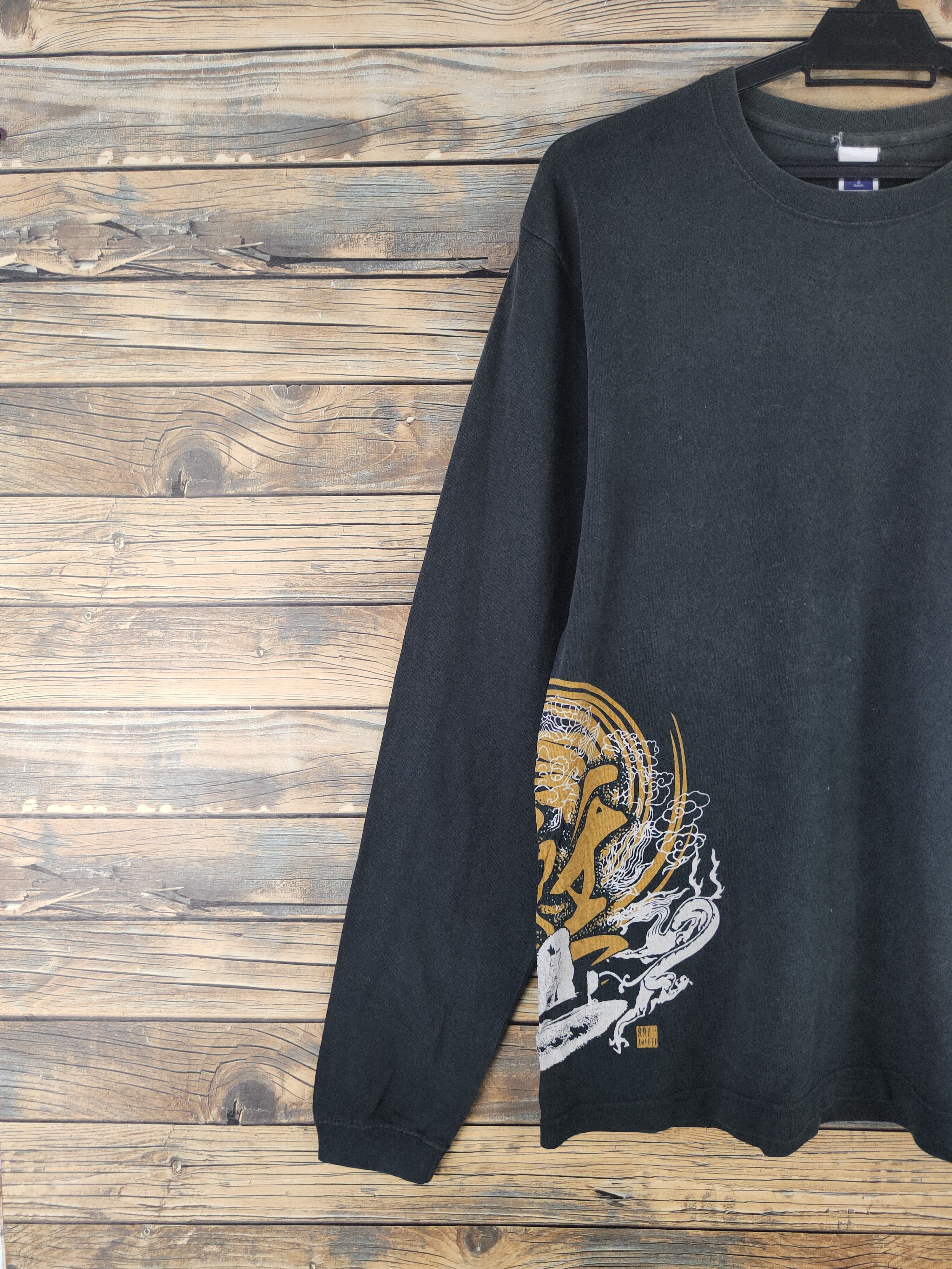 Japanese Brand DL Jellan Japan Black Long Sleeve T-shirts #1721 Size US M / EU 48-50 / 2 - 4 Thumbnail