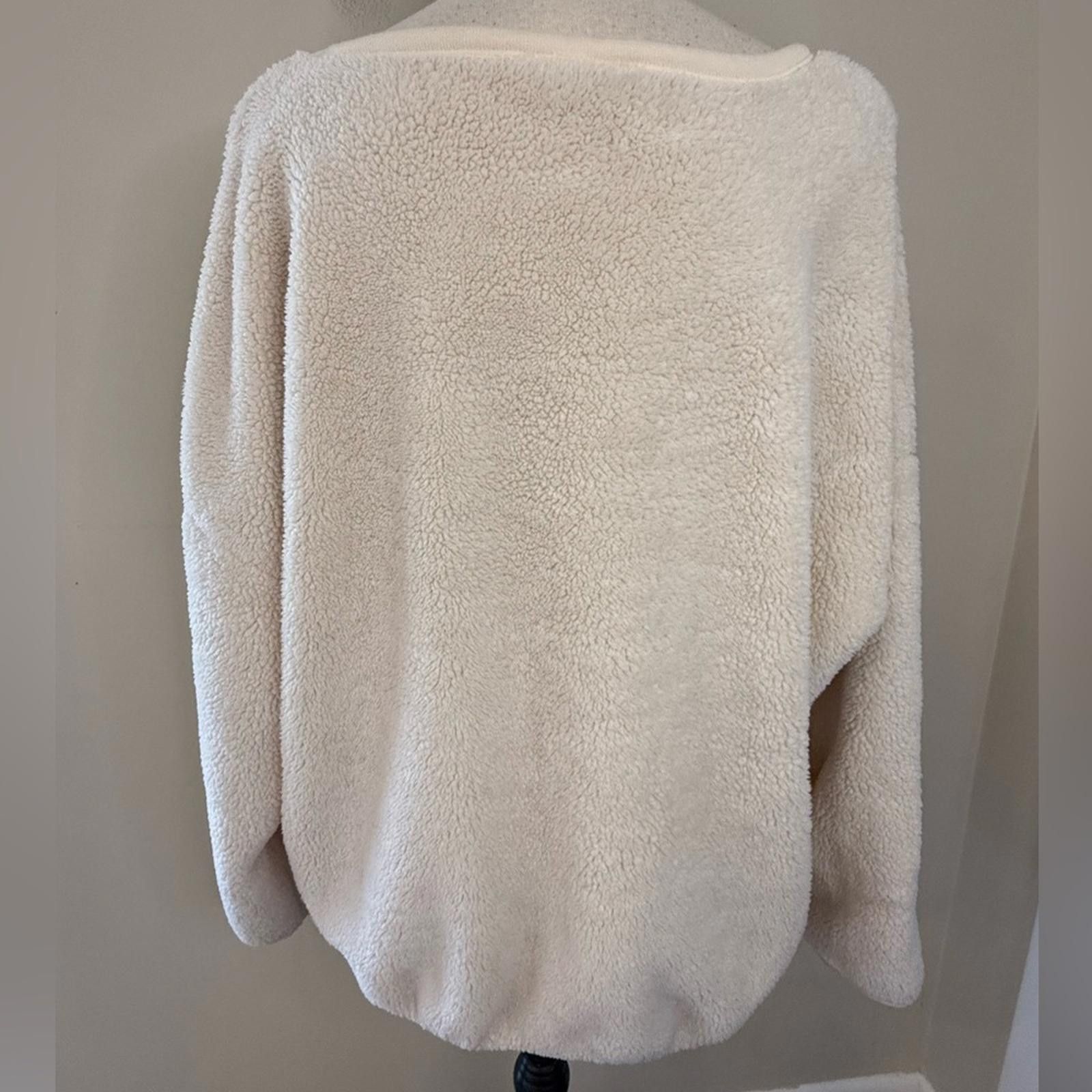 Other JoyLab cream Sherpa jacket quilted kangaroo pocket SZ XXL Size XXL / US 16-18 / IT 52-54 - 4 Thumbnail
