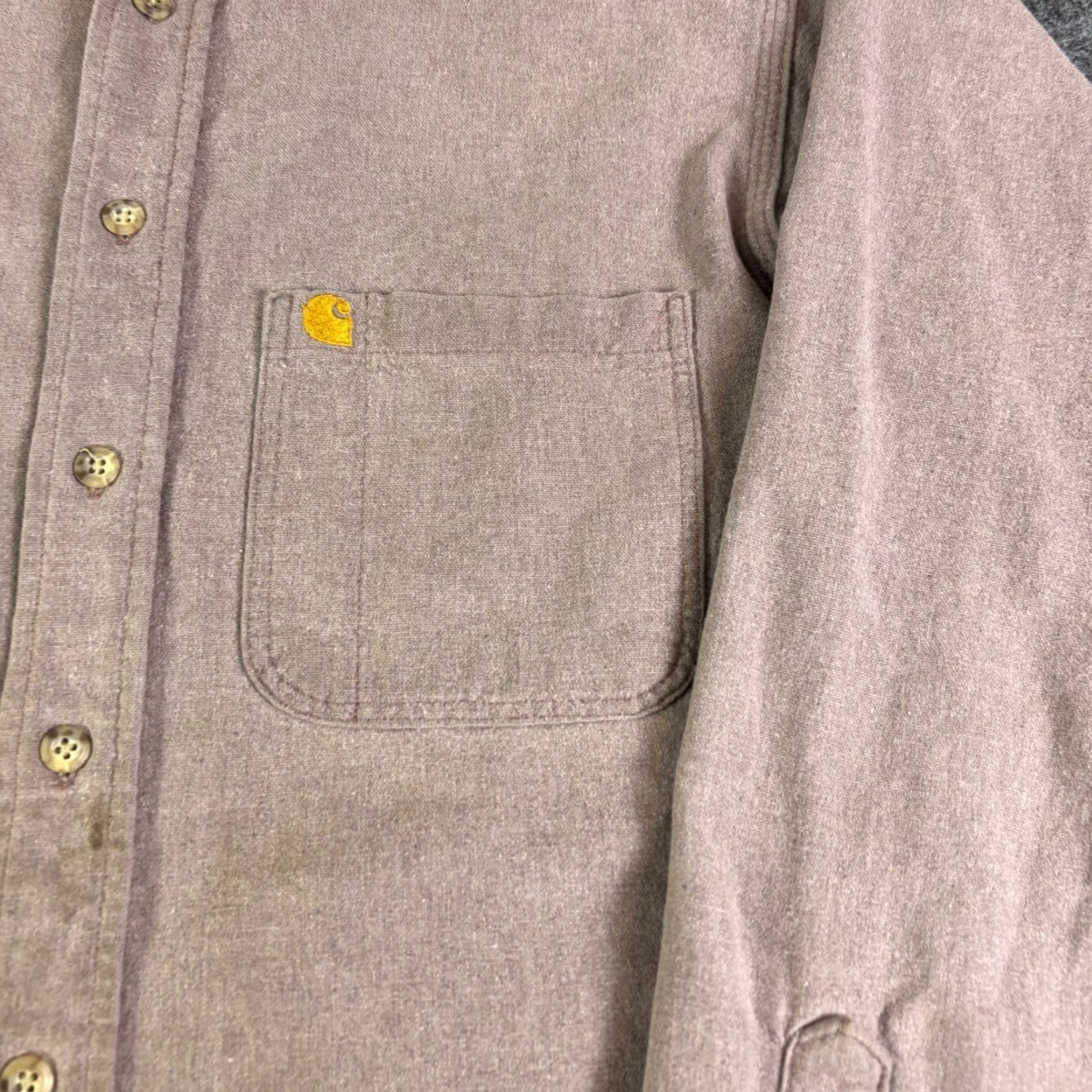 Carhartt Carhartt Shirt Mens L Purple Twill Heavyweight Button-Up Pocketed Western Casual Workwear 90s Size US L / EU 52-54 / 3 - 8 Thumbnail