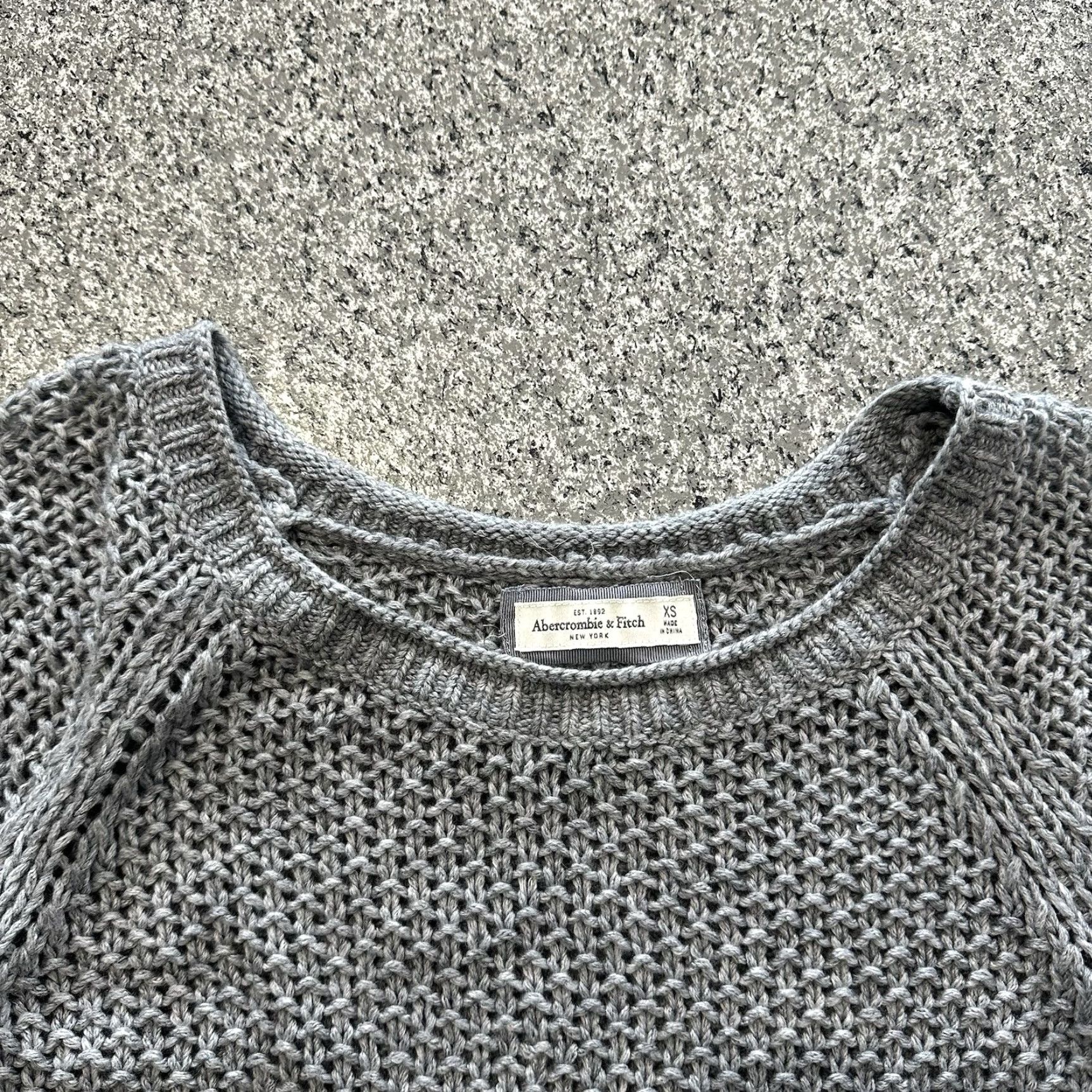 Abercrombie & Fitch Abercrombie & Fitch Sweater Womens XS Cable-Knit Long Sleeve Grey Size XS / US 0-2 / IT 36-38 - 3 Thumbnail