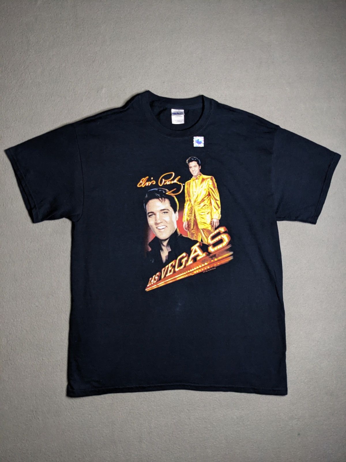 Band Tees Vintage Elvis Presley T-shirt Large Black Graphic Tee Y2K Size US L / EU 52-54 / 3 - 1 Thumbnail