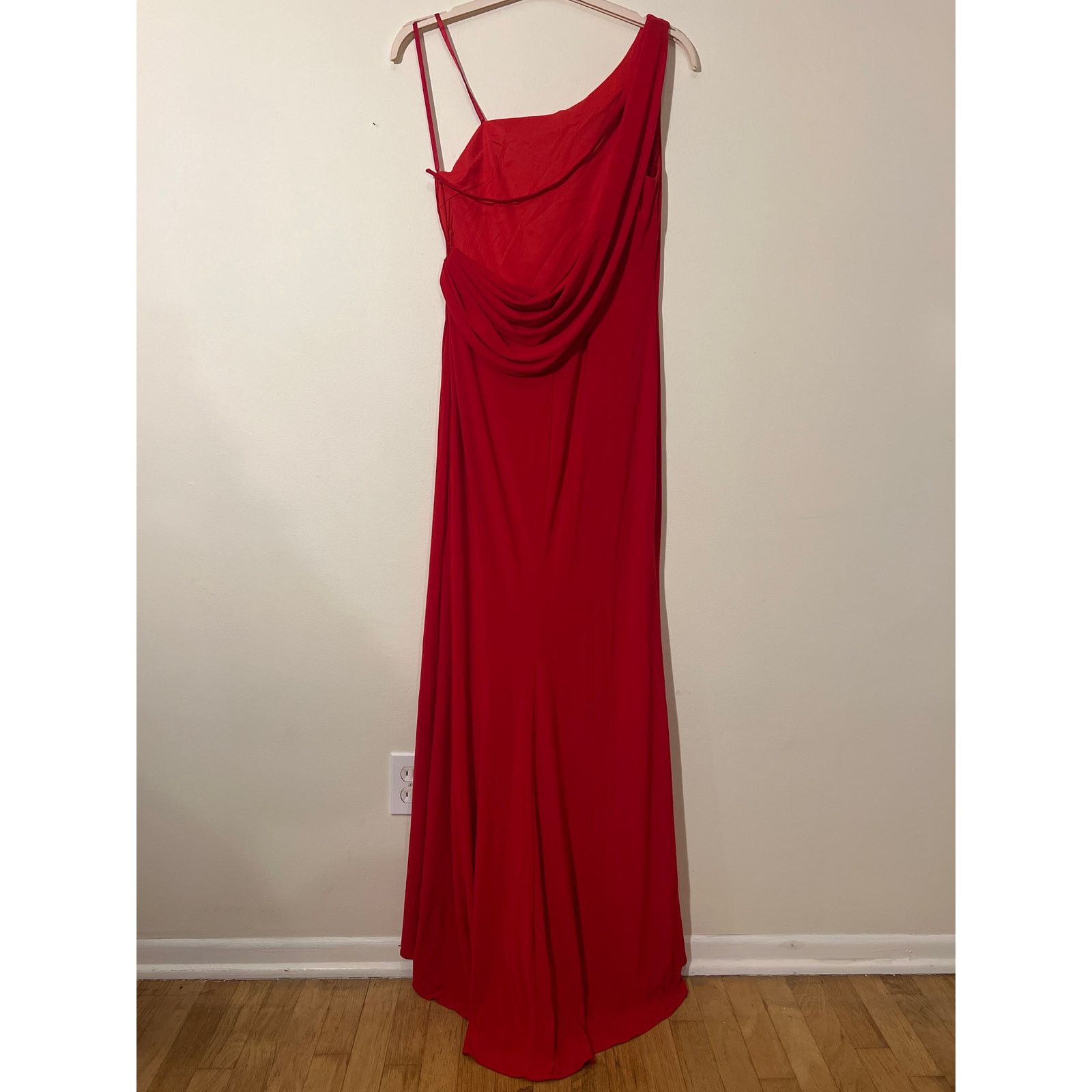 Other NWT Mac Duggal 6 Red Jersey One Shoulder Slit Cocktail Gown Size M / US 6-8 / IT 42-44 - 5 Thumbnail