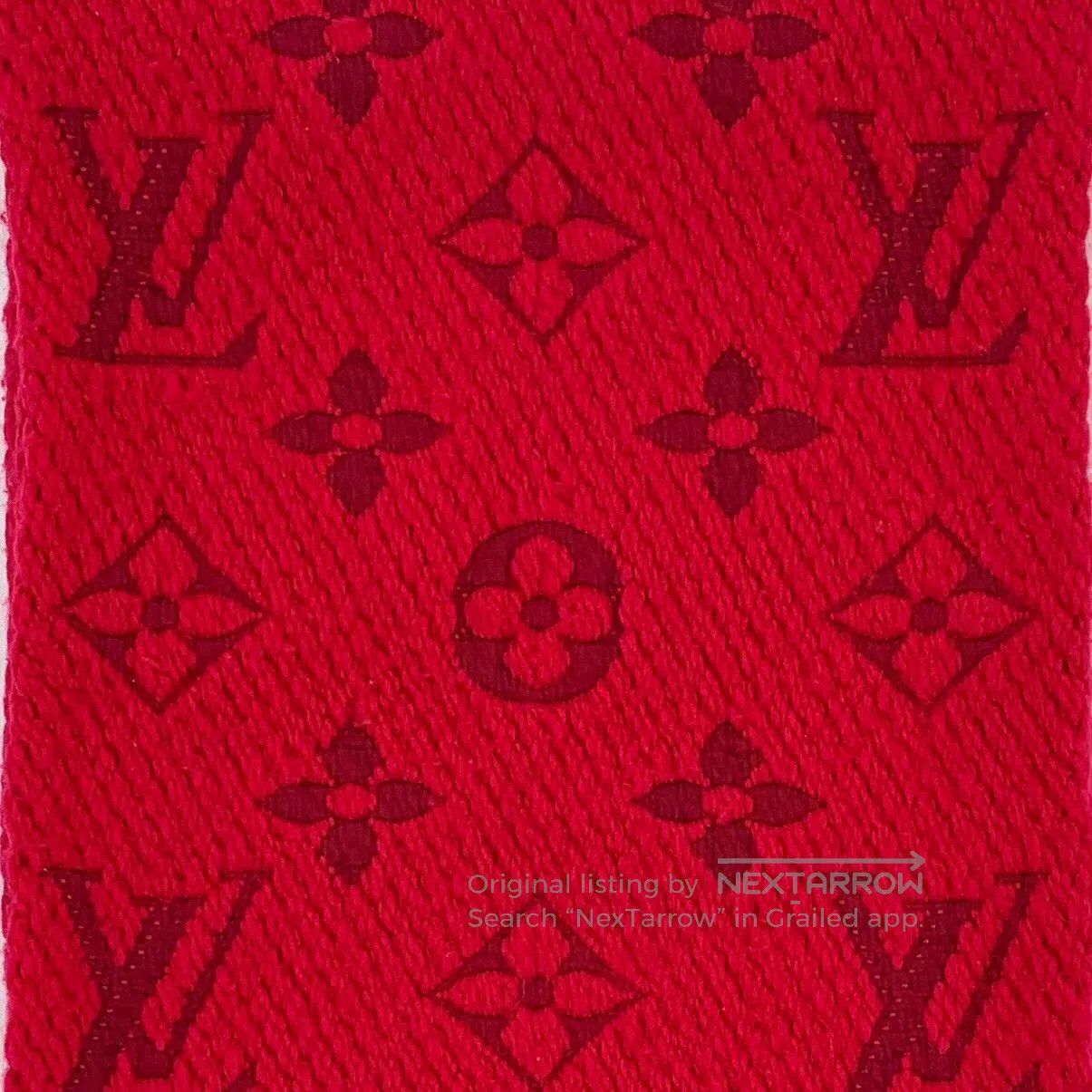 Louis Vuitton Louis Vuitton Red Logo Wool Fringed Scarf. Size ONE SIZE - 2 Thumbnail