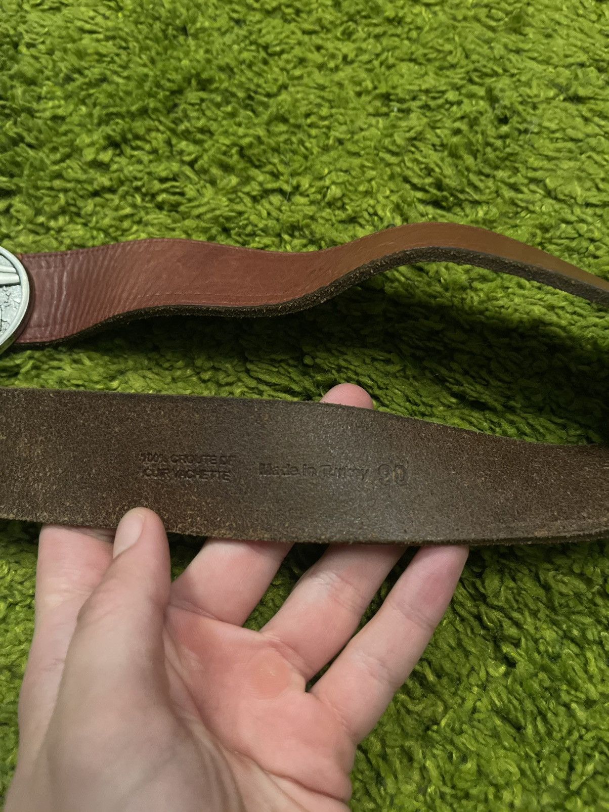 Vintage Phillips Petroleum 1980s vintage real leather belt Size 32 - 5 Thumbnail