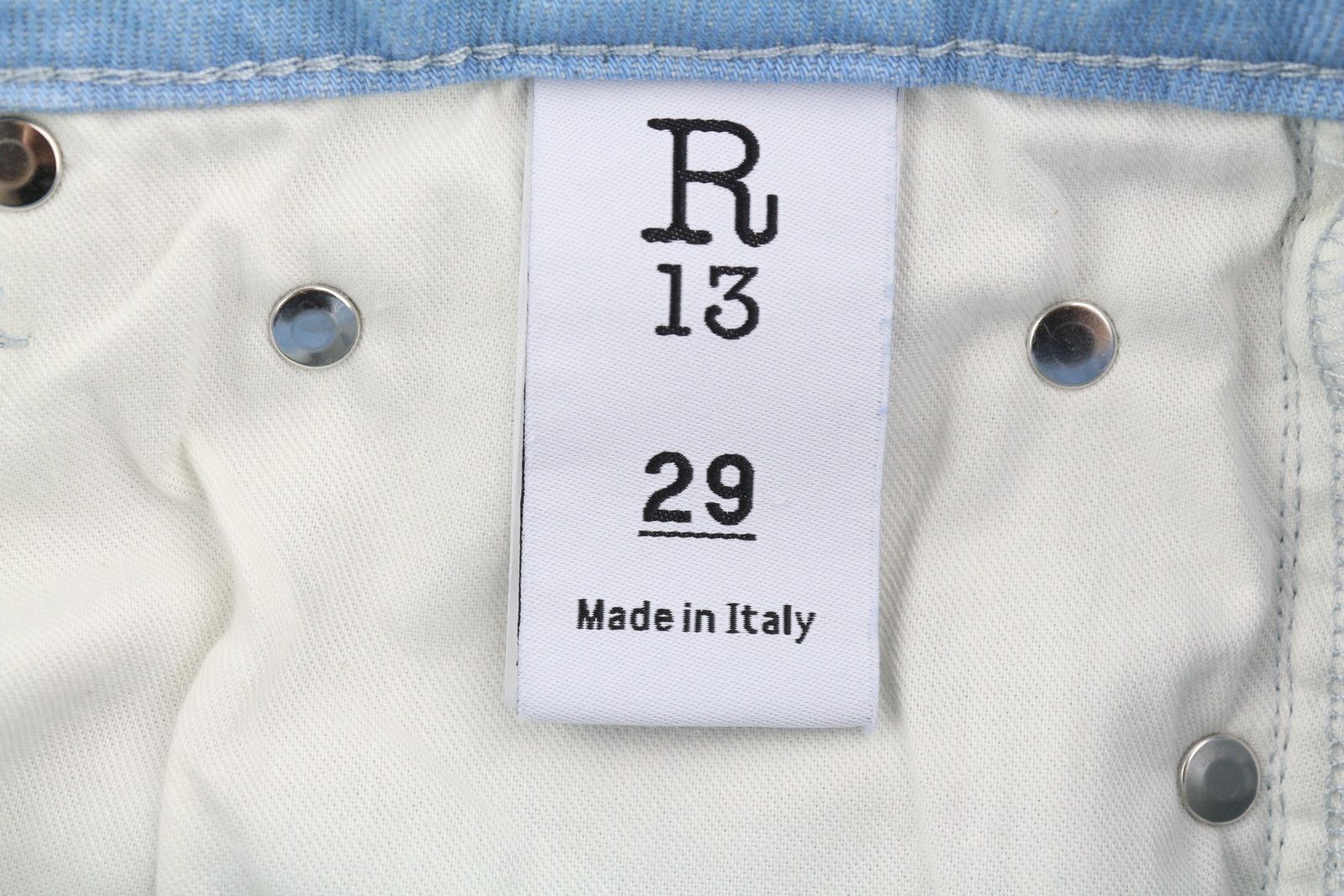 R13 KICK 29 Ankle Length Cropped Washed Baby Blue 84459 Size 29" - 9 Thumbnail