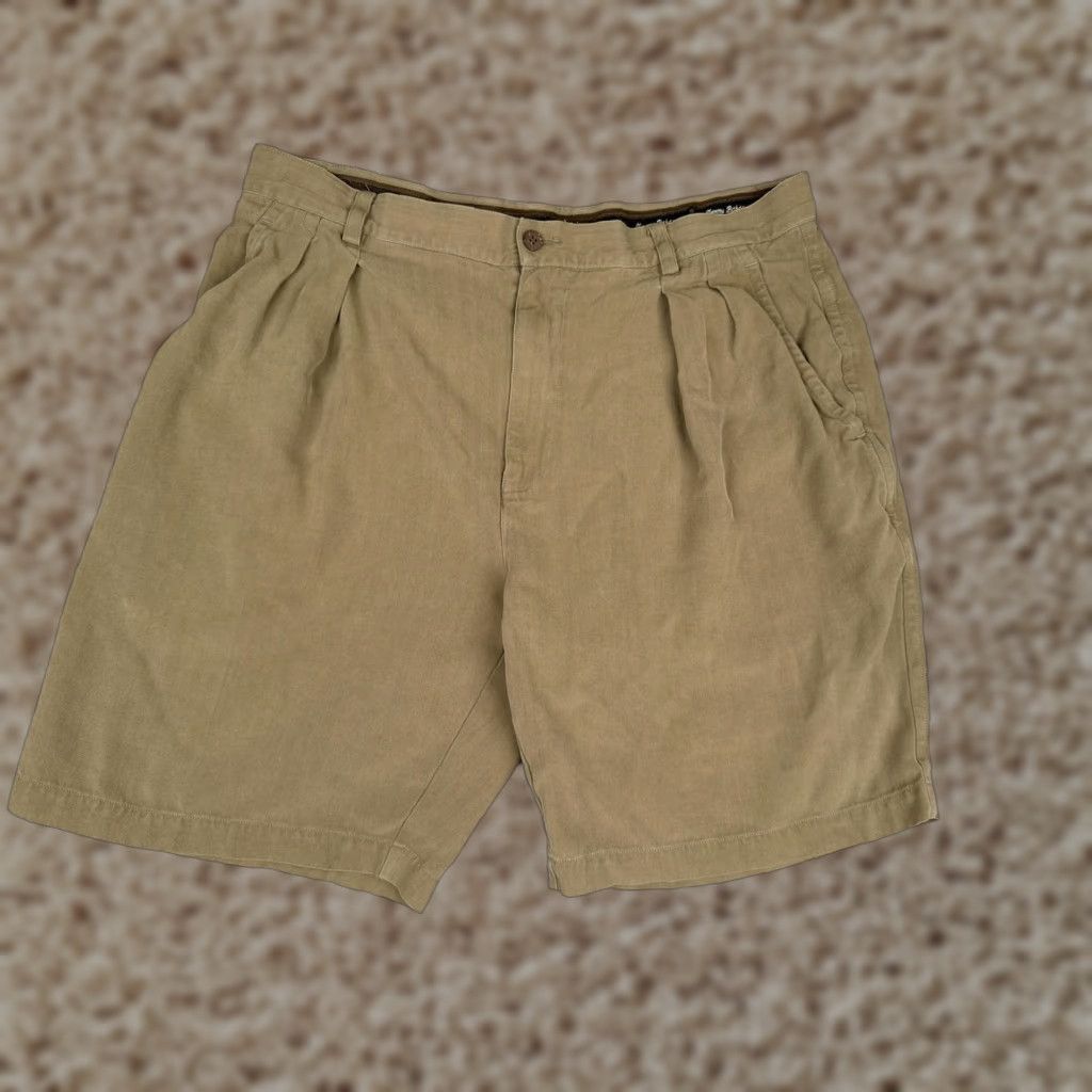 Tommy Bahama Tommy Bahama Shorts Mens 36 Khaki Silk Herringbone Pleated Relax Resort Beach Casual Size US 36 / EU 52 - 1 Thumbnail