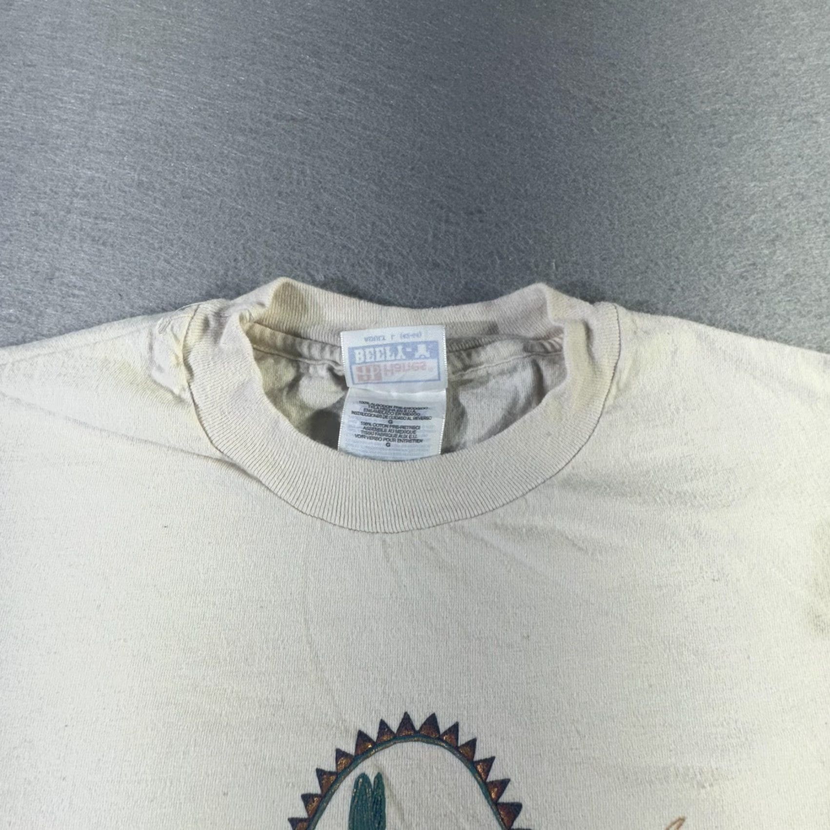 Hanes VINTAGE Arizona T-Shirt Men Large Beige Graphic 90s Southwestern Desert Cowboy Crew Neck Size US L / EU 52-54 / 3 - 5 Thumbnail