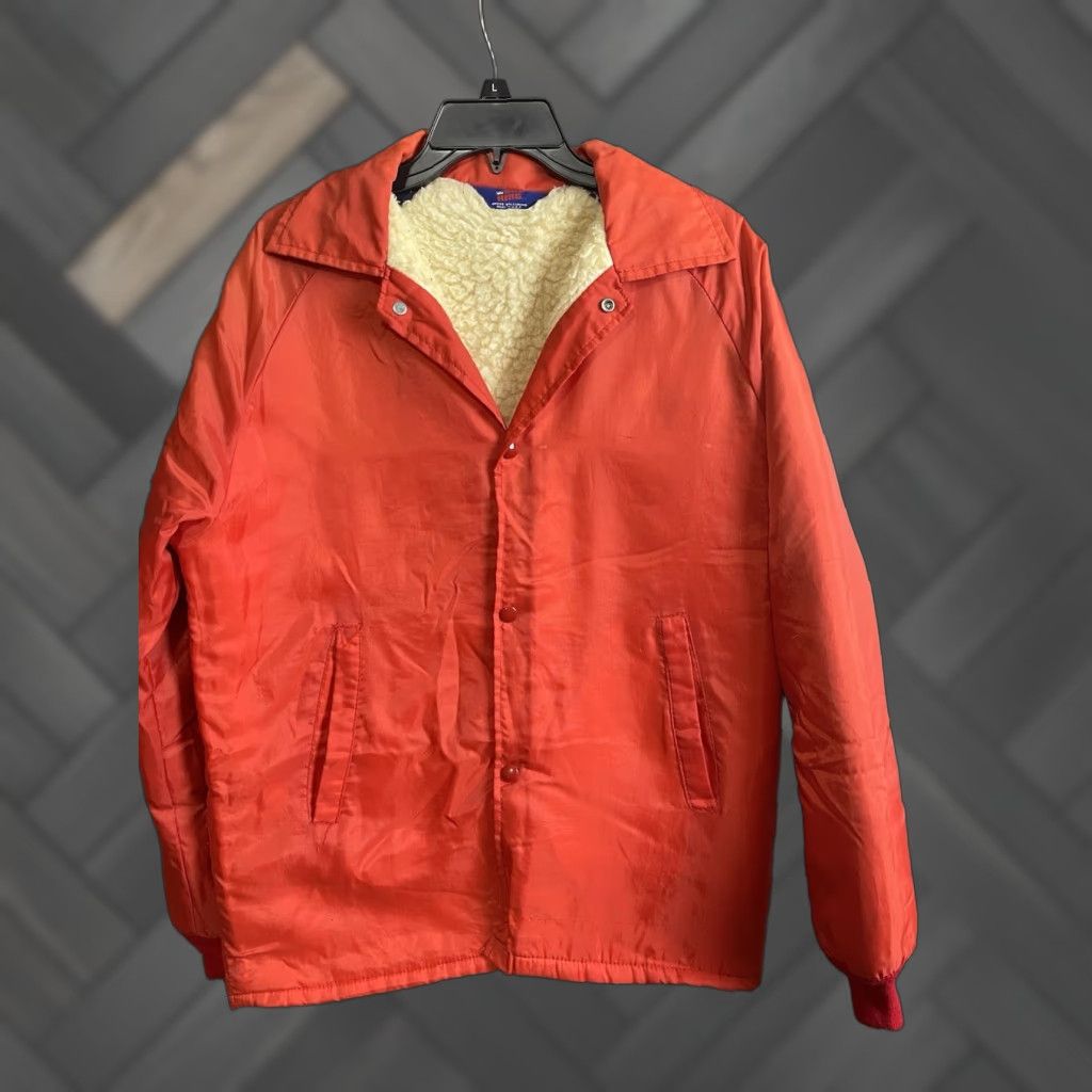 VINTAGE Sno King Jacket Main Selling Point: Hooded Orange Snap Up Size Medium Men