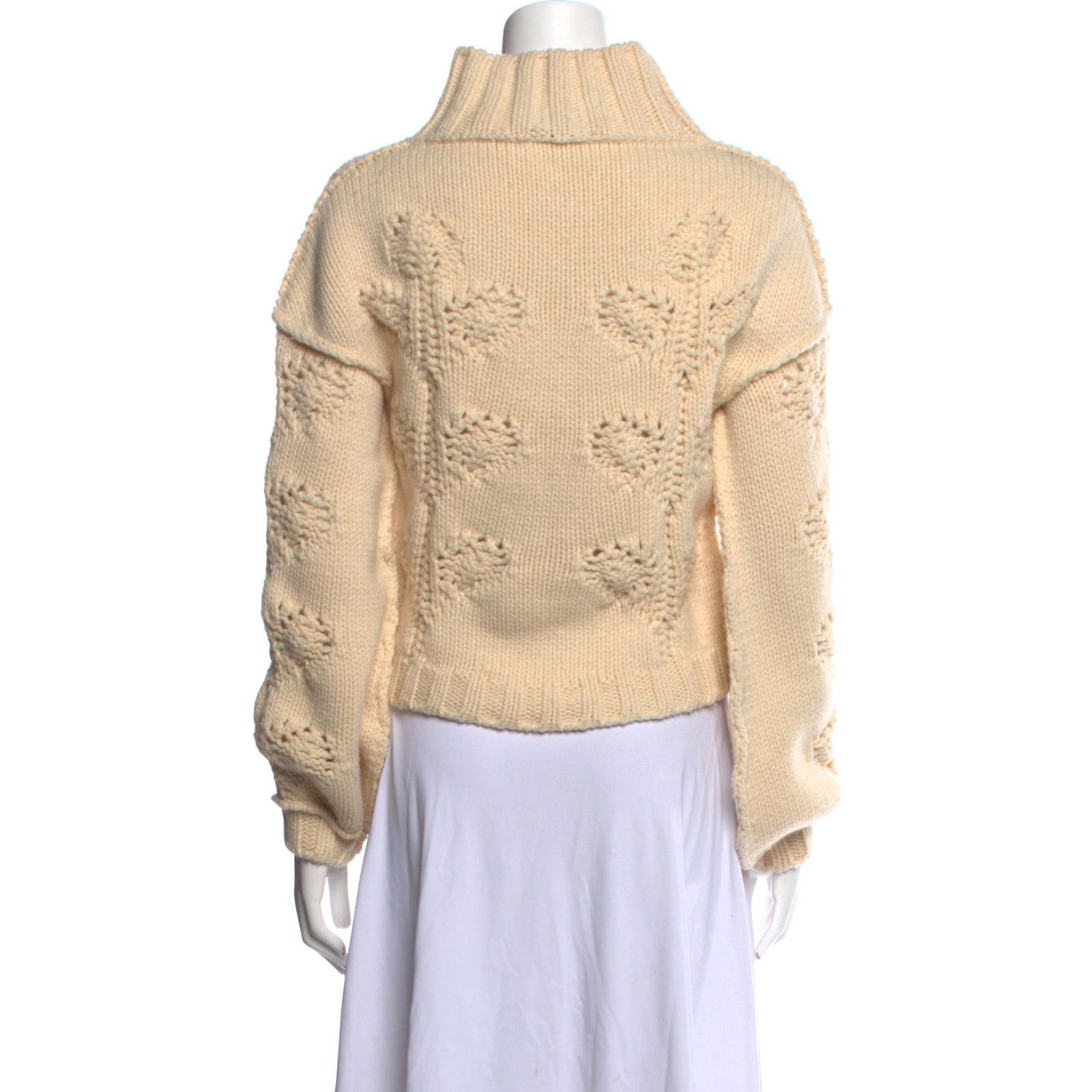 Hache Hache Beige Wool Cashmere Long Sleeve Turtleneck Sweater Size S / US 4 / IT 40 - 2 Thumbnail
