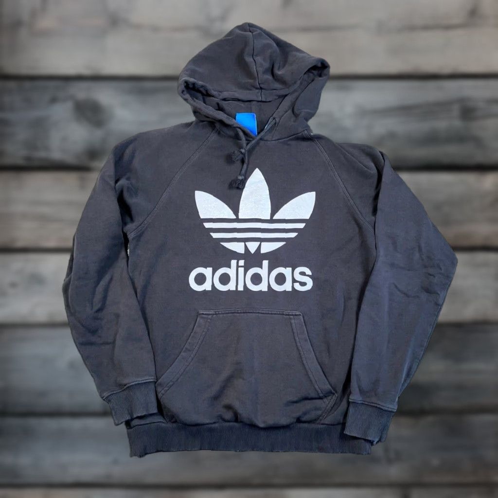 Adidas adidas Hoodie Mens Small Black Trefoil Logo Print Pullover Sweatshirt 90s Retro Size US S / EU 44-46 / 1 - 1 Thumbnail