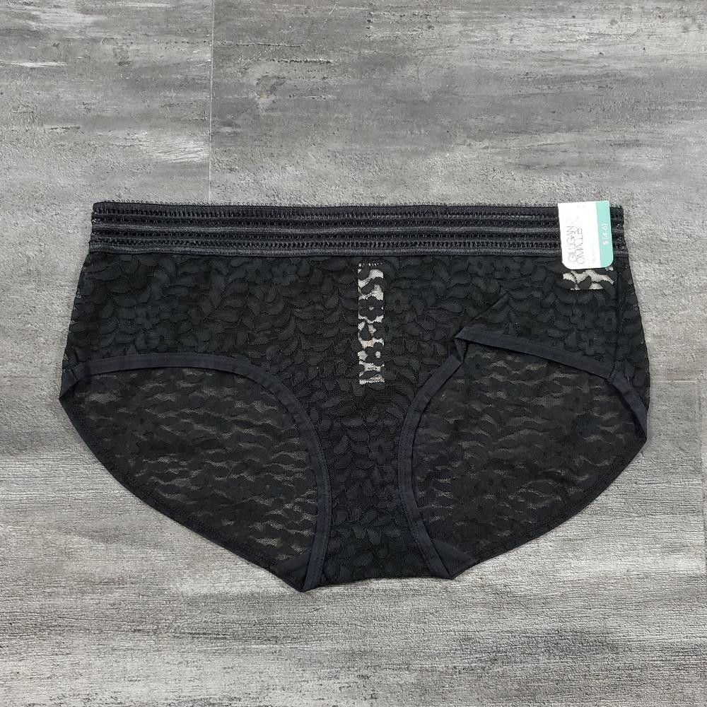 Designer Black Laced Hipster Gilligan & O'Malley Panty Size ONE SIZE - 1 Thumbnail