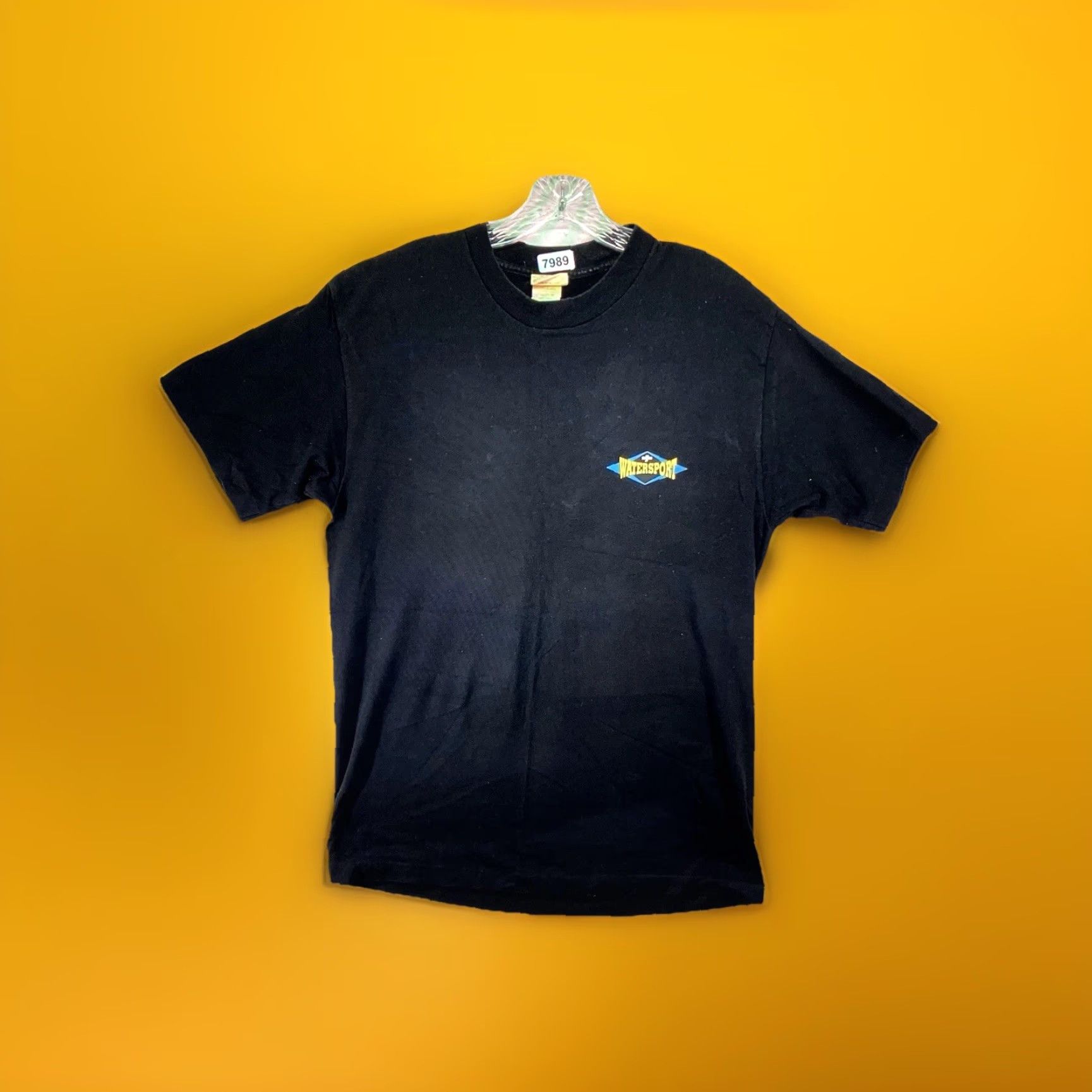 Vintage VINTAGE St. John's Bay Men's T-Shirt Medium Black 90s Water Sports Double Sided Crew Neck Cotton Size US M / EU 48-50 / 2 - 2 Thumbnail