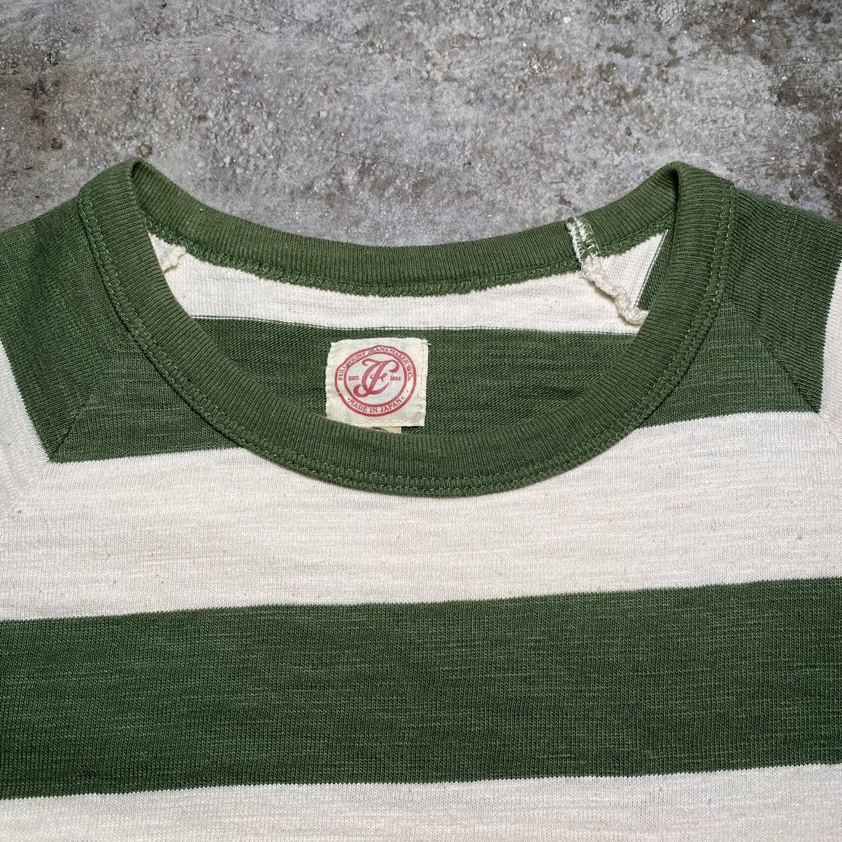 Full Count & Co. × Japanese Brand Vintage Full Count Green and White Stripes Pocket Tee Size US M / EU 48-50 / 2 - 3 Thumbnail