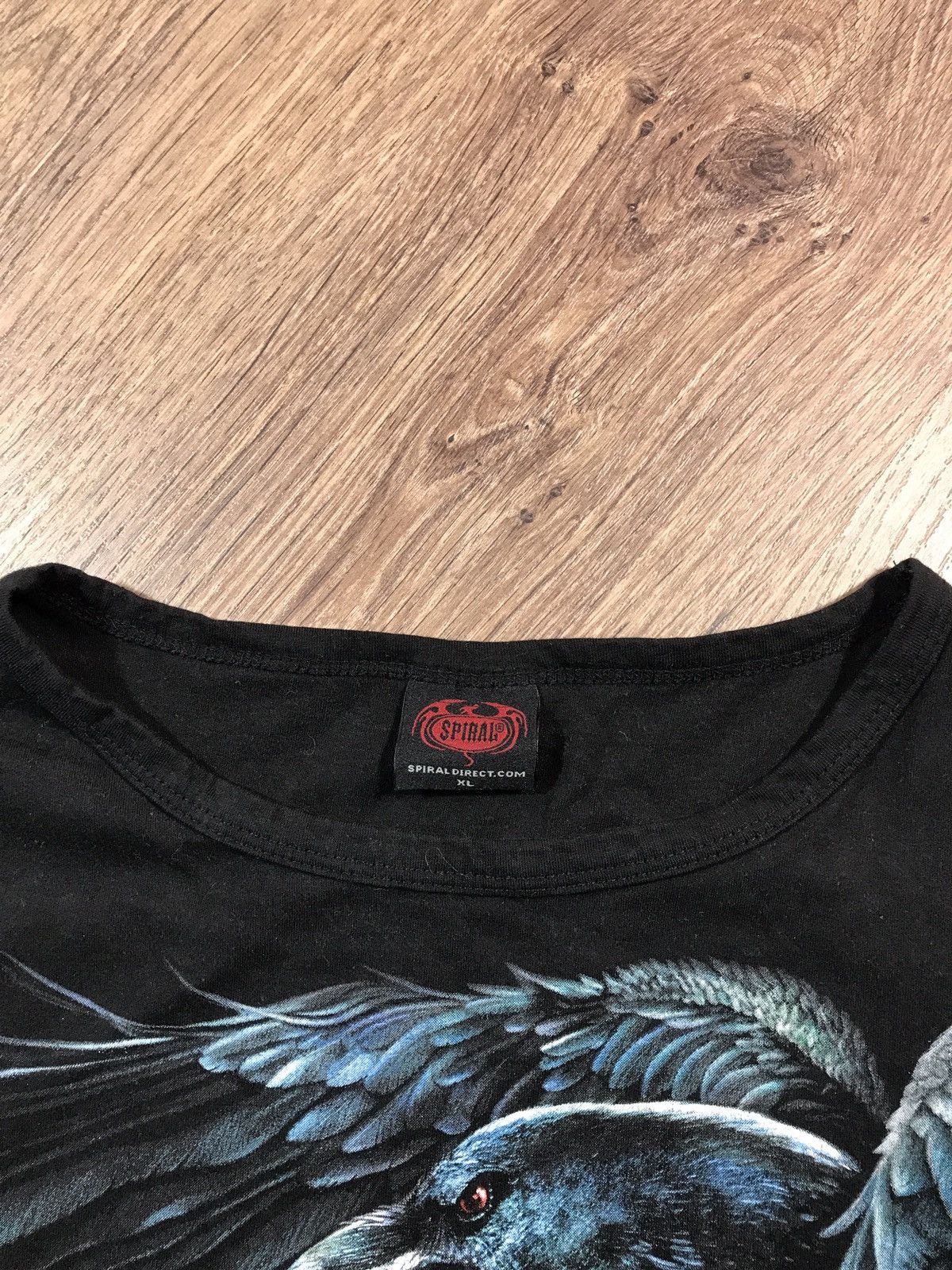 Japanese Brand × Vintage Vintage Spiral Raven Biker T Shirt Size US XL / EU 56 / 4 - 3 Thumbnail