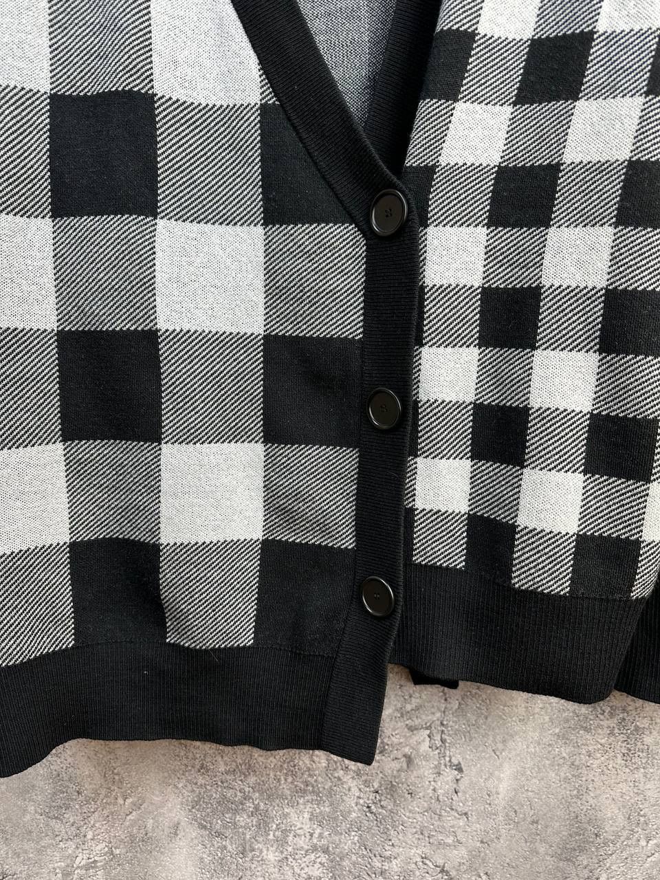 Akris RRP $1250 AKRIS PUNTO Asymmetri Jacquard Check Wool Cardigan Size M / US 6-8 / IT 42-44 - 7 Thumbnail