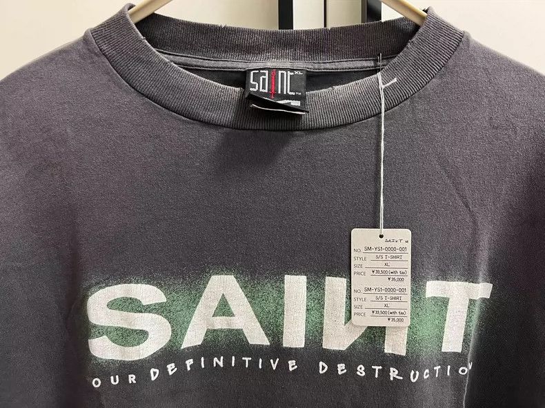 Saint Michael Saint MichaelVulcanized dyed green LOGO short sleeves 2505- Size US XL / EU 56 / 4 - 3 Thumbnail