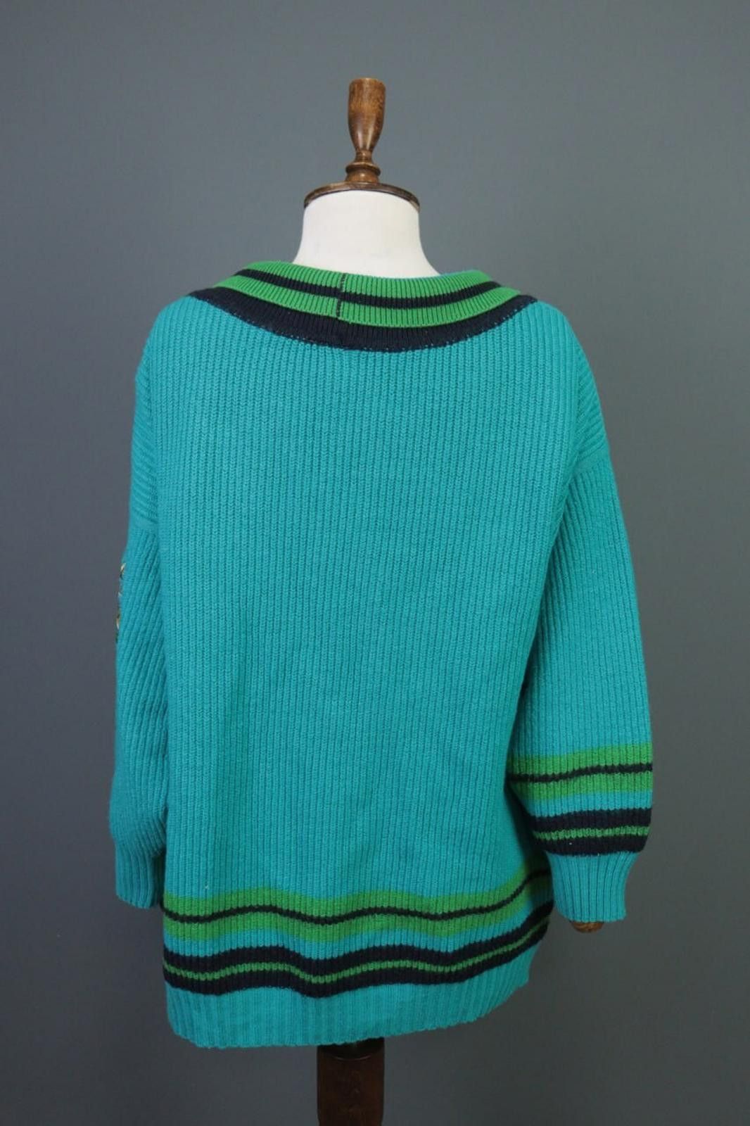 Christian Dior Monsieur Mondi Blue Colege Vintage Wool Knit 3 Sweater Size 38 / M Size M / US 6-8 / IT 42-44 - 12 Thumbnail