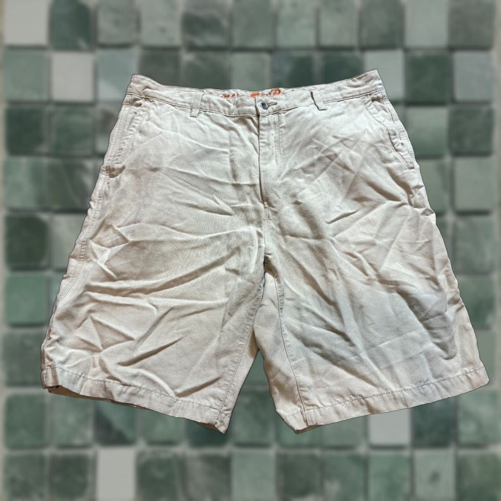 Tommy Bahama Tommy Bahama Shorts Mens 36 Beige Tencel Cotton Blend Flat Front Pockets Zipper Logo Classic Beach Tropical Lightweight Casual Summer Size US 36 / EU 52 - 1 Thumbnail