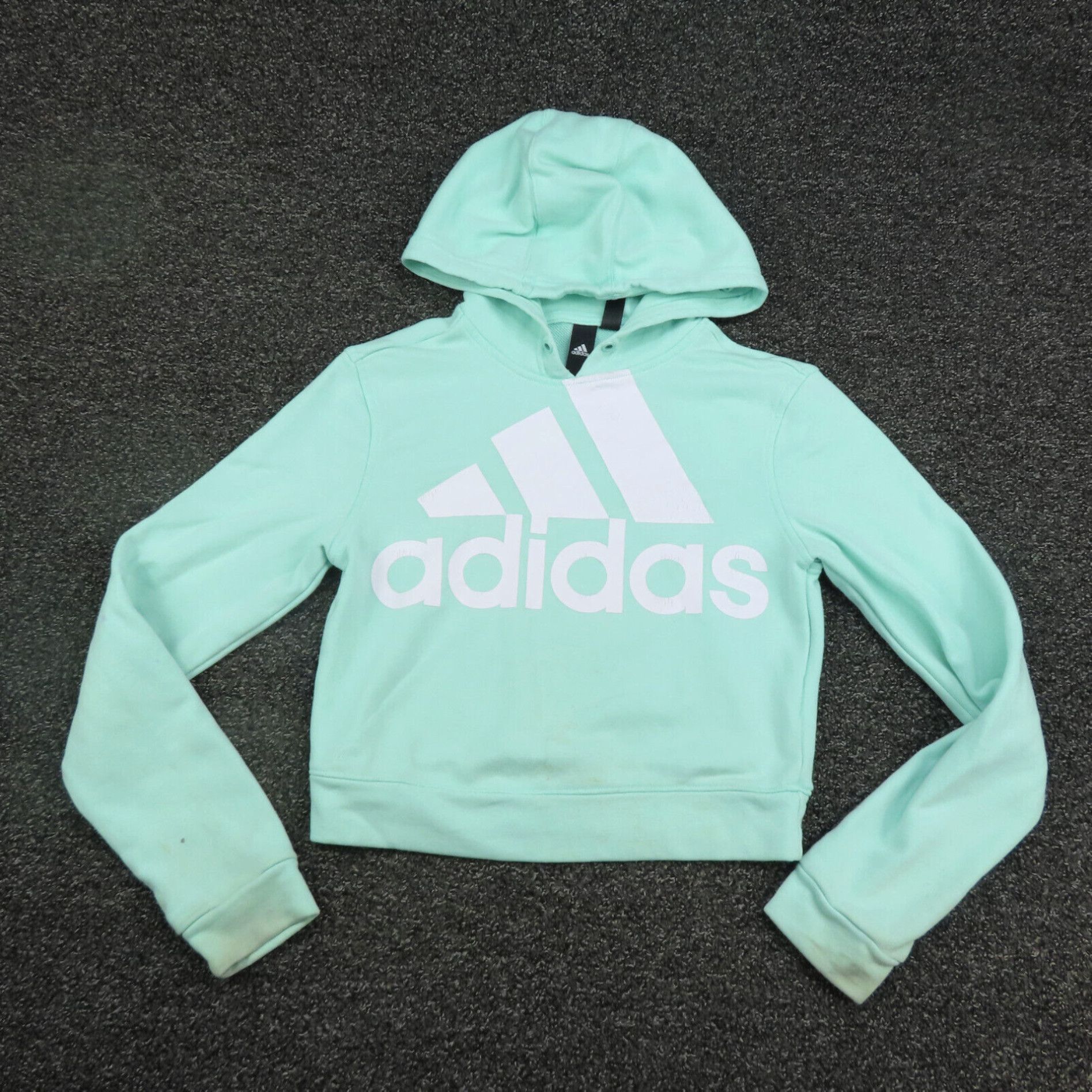 Adidas Mint Green Cropped Long Sleeve Casual Ladies Running Inspired Hoodie for Women in XS Size Grailed