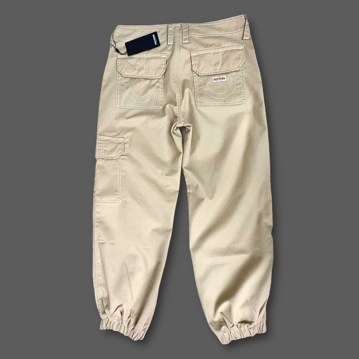 Lucky Brand True Religion Women’s Bobby Baggy Tan Cargo Joggers Sz M Size 34" / US 12 / IT 48 - 6 Thumbnail