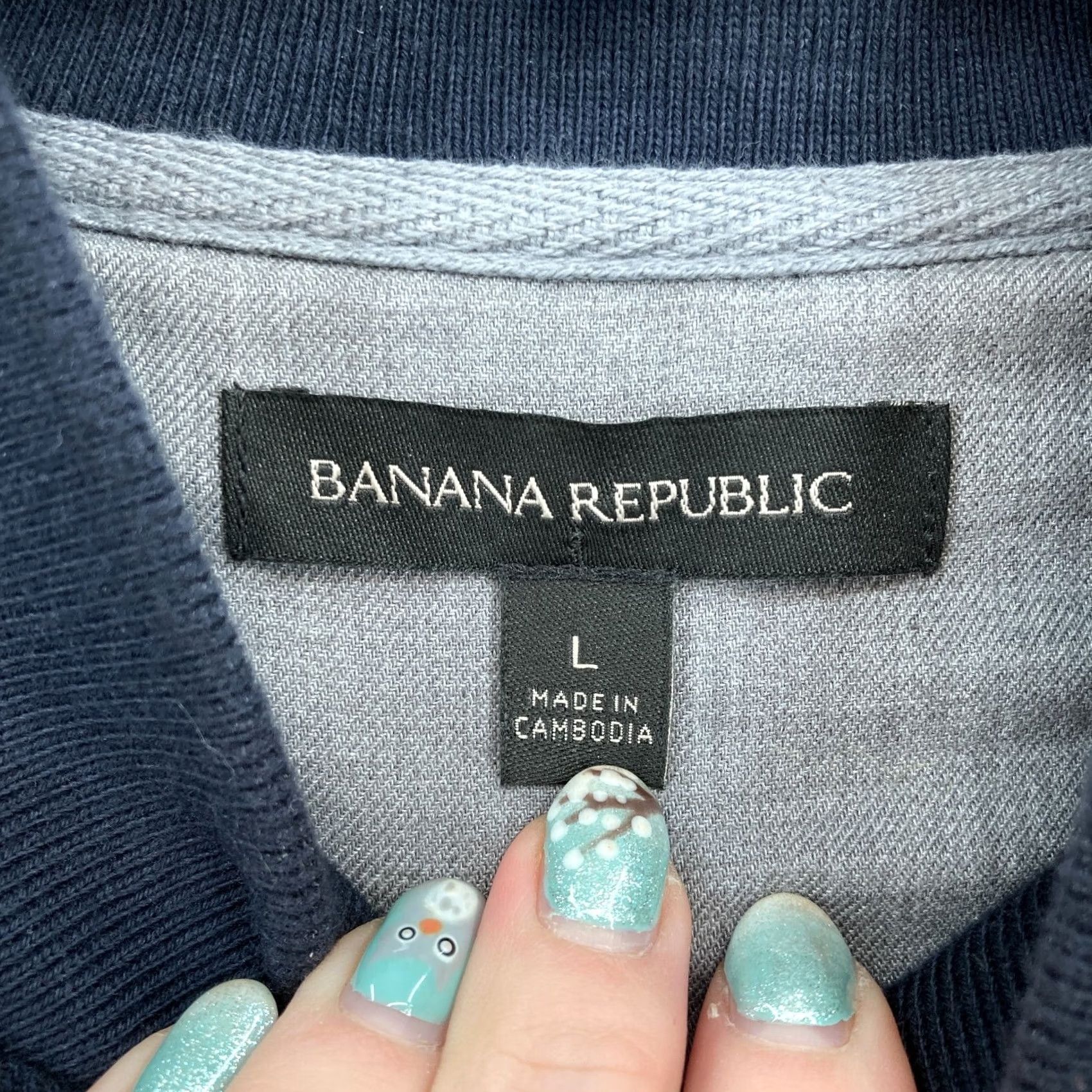 Banana Republic Banana Republic Bomber Jacket Mens L Blue Wool Blend Felt Button Front Modern Size US L / EU 52-54 / 3 - 3 Thumbnail