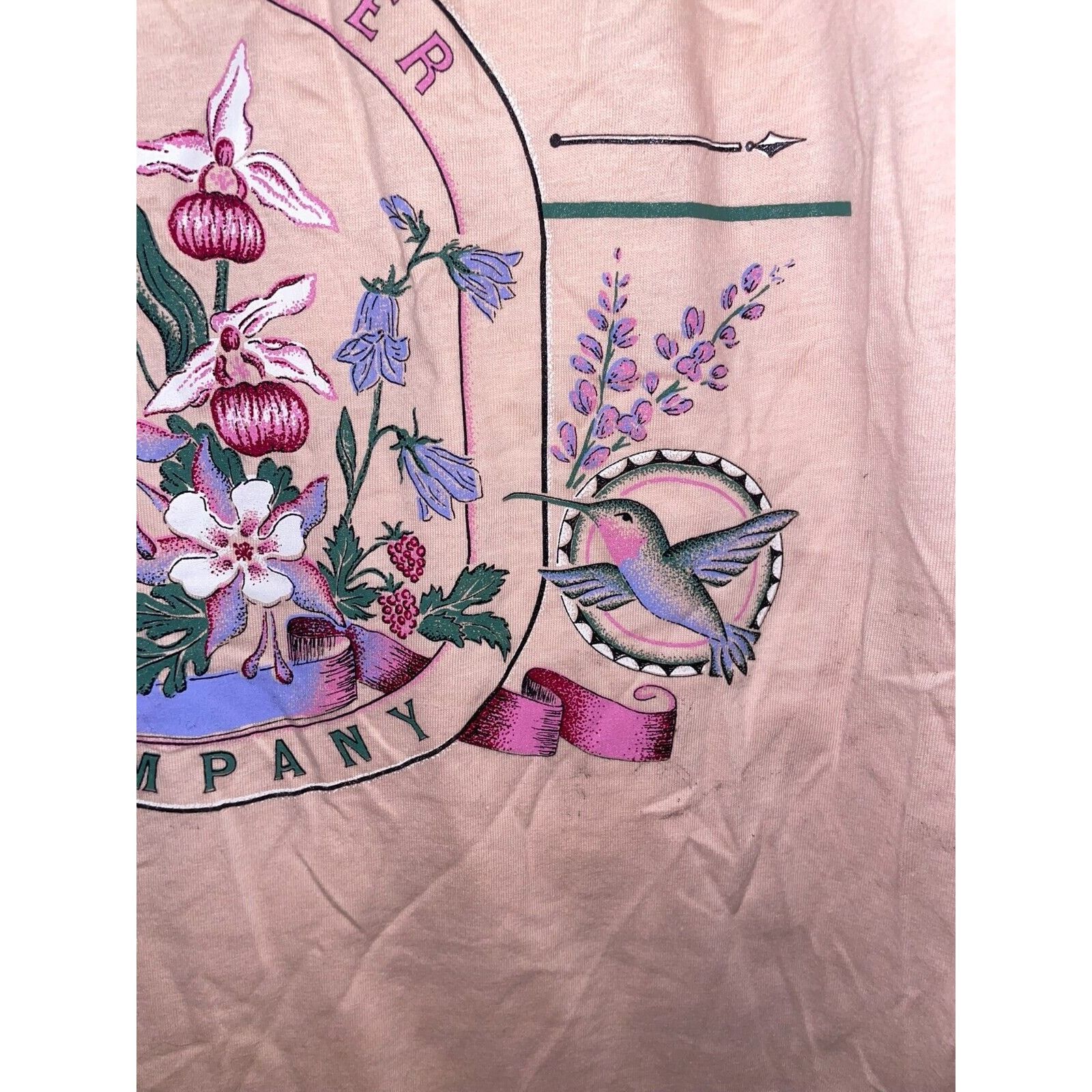 Jerzees Vintage Connecticut Wildflower Shirt Pink Test Print 90s Tee Size US L / EU 52-54 / 3 - 4 Thumbnail