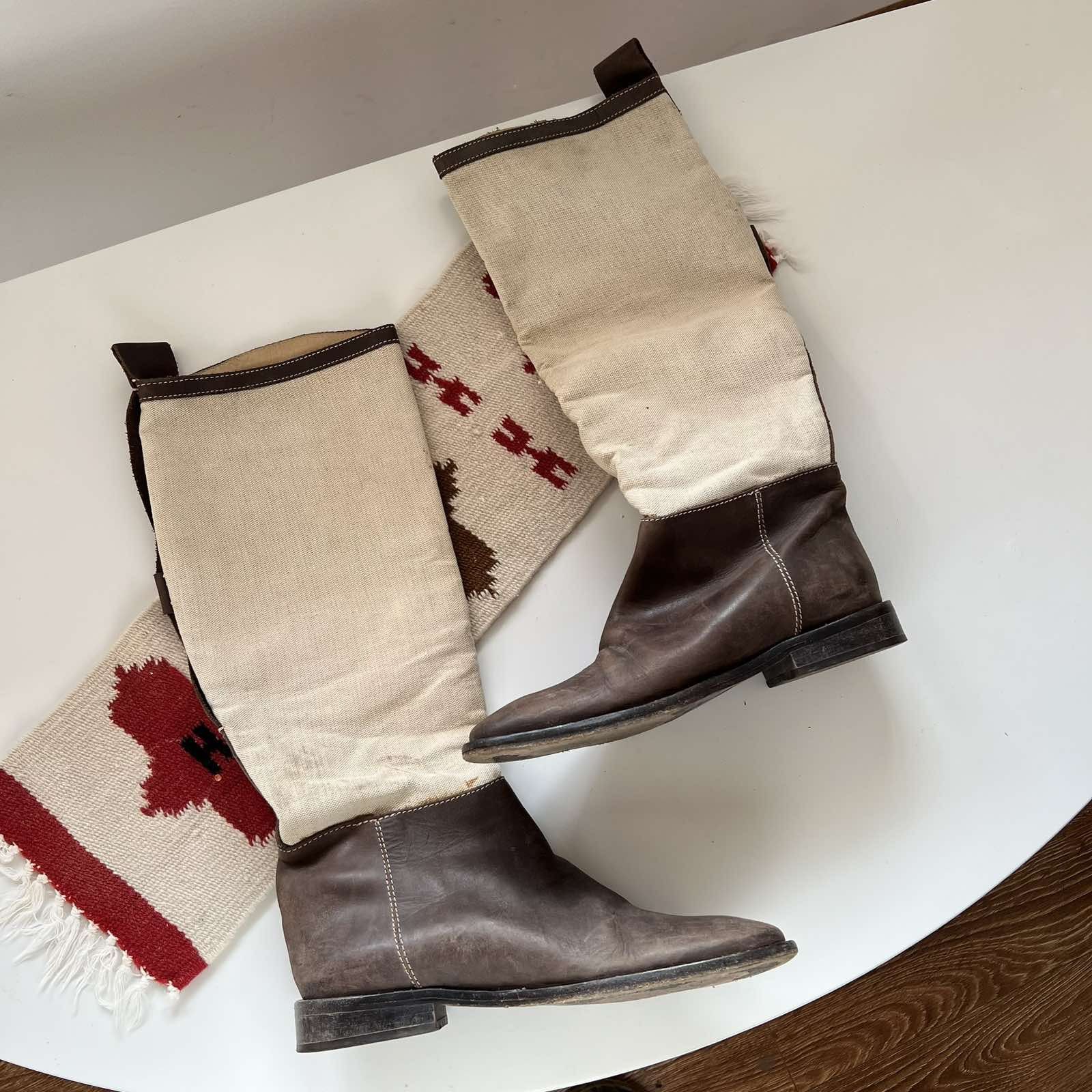 Max Mara Max Mara Beige High Lace-Up Leather Boots Sz 38 Size US 8 / IT 38 - 1 Thumbnail