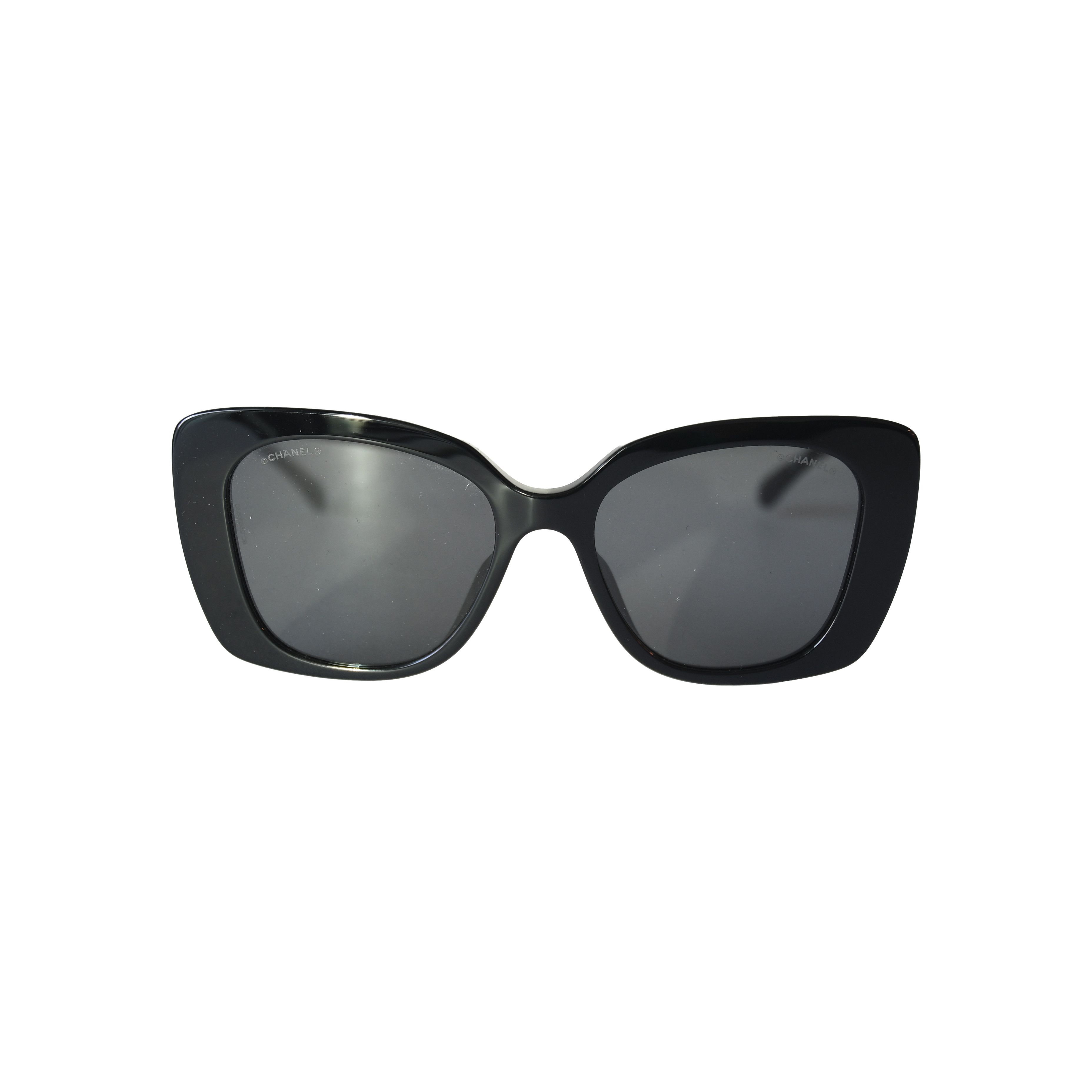Chanel Chanel Acetate Frame Strass Lettering Square Sunglasses Size ONE SIZE - 3 Thumbnail