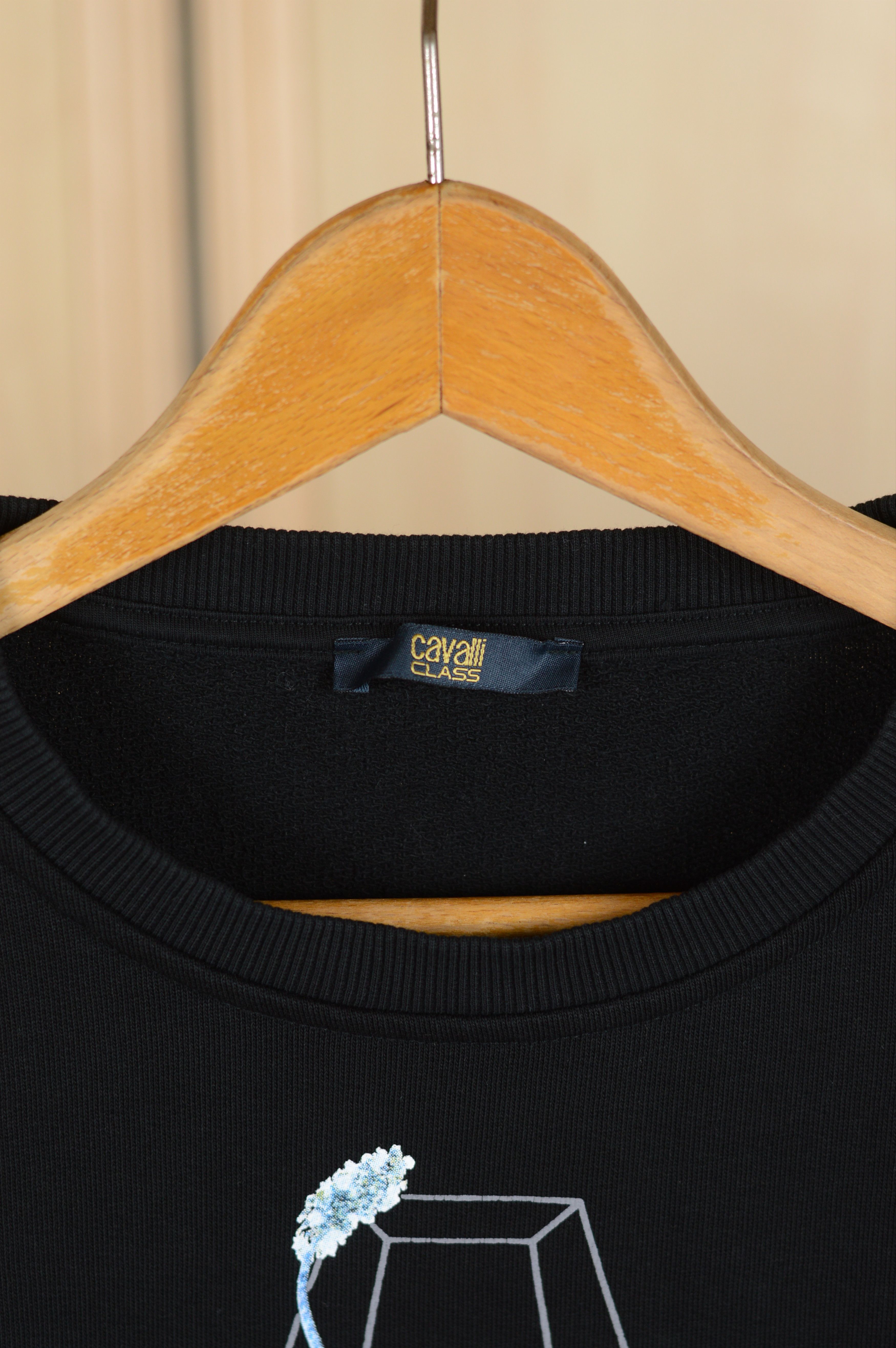Cavalli Class × Just Cavalli Cavalli Class Flower Print Black Sweatshirt Size XXL / US 16-18 / IT 52-54 - 3 Thumbnail