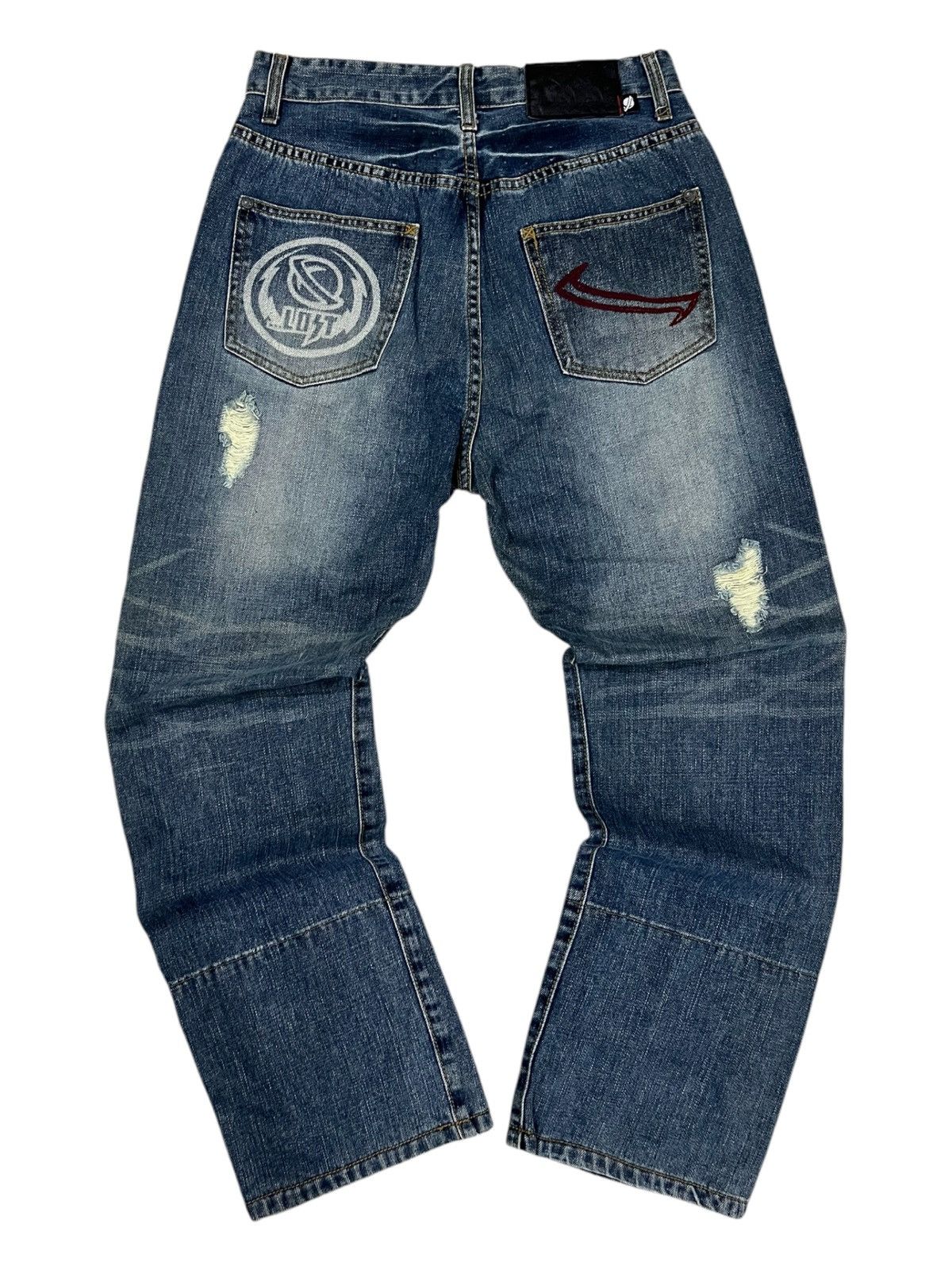 Hook-Ups × Lost Enterprises × Powell Peralta Y2K Lost Skateboard Pockets Logo Baggy Skater Jeans Denim Size US 29 - 2 Thumbnail
