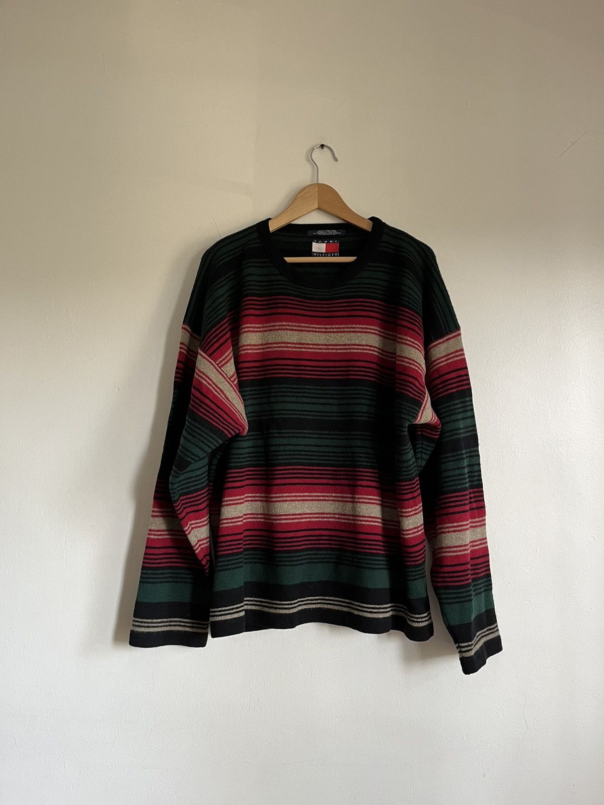 Tommy Hilfiger × Vintage Vintage Y2K Tommy Hilfiger Wool blend sweater striped Size US XL / EU 56 / 4 - 1 Thumbnail