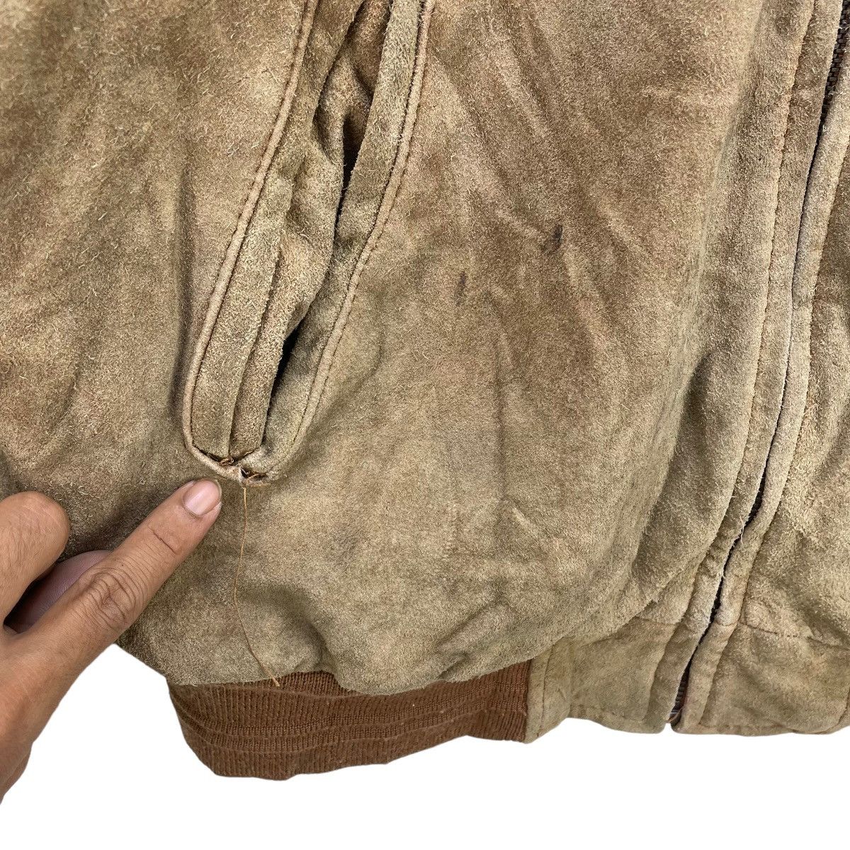 Genuine Leather 🔥Vintage 80s Suede Genuine Leather Bomber Jacket Size US M / EU 48-50 / 2 - 5 Thumbnail