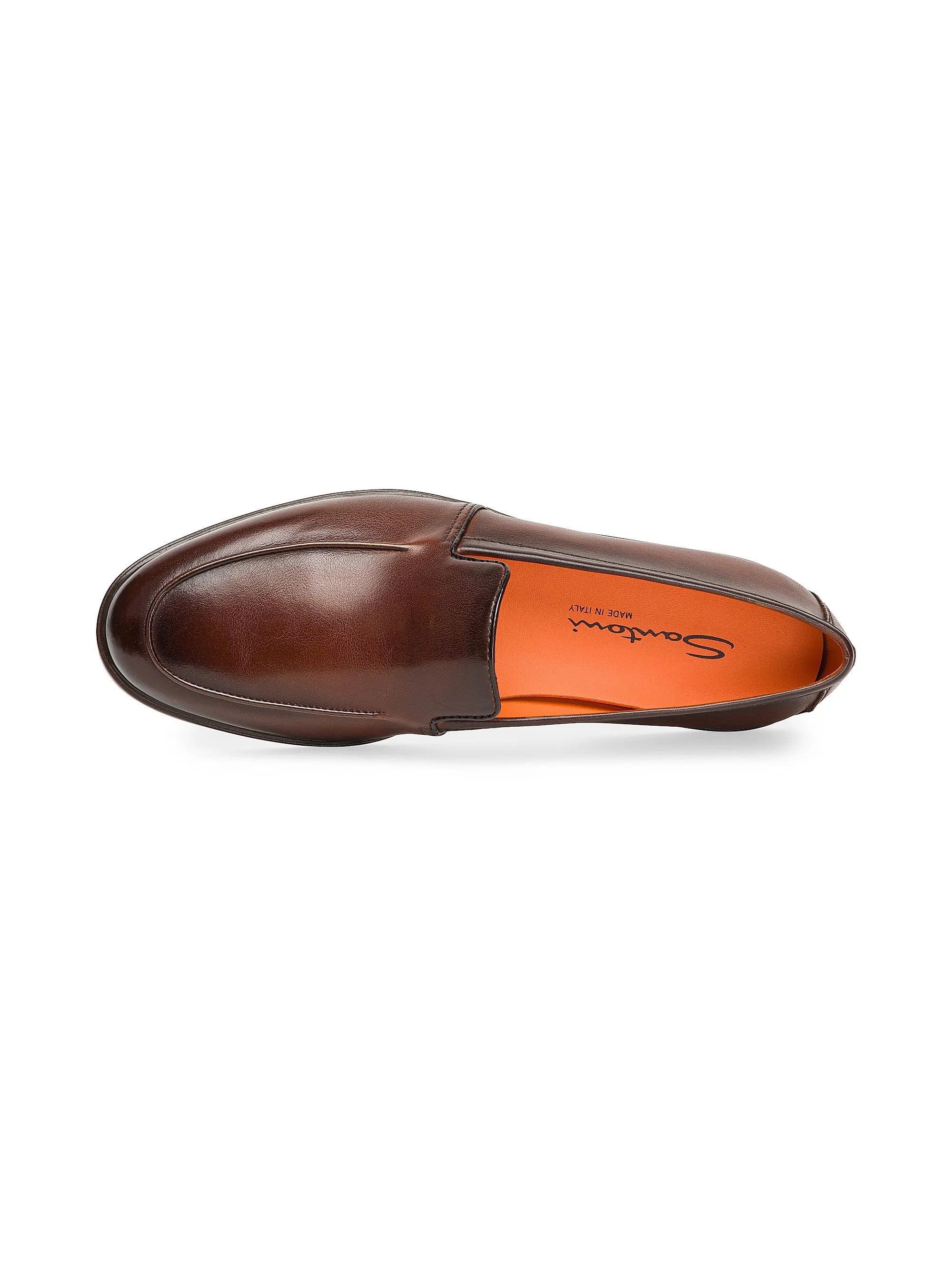 Santoni os11x0526 Malibu Leather Loafers in Dark Brown Size US 10 / EU 43 - 3 Thumbnail