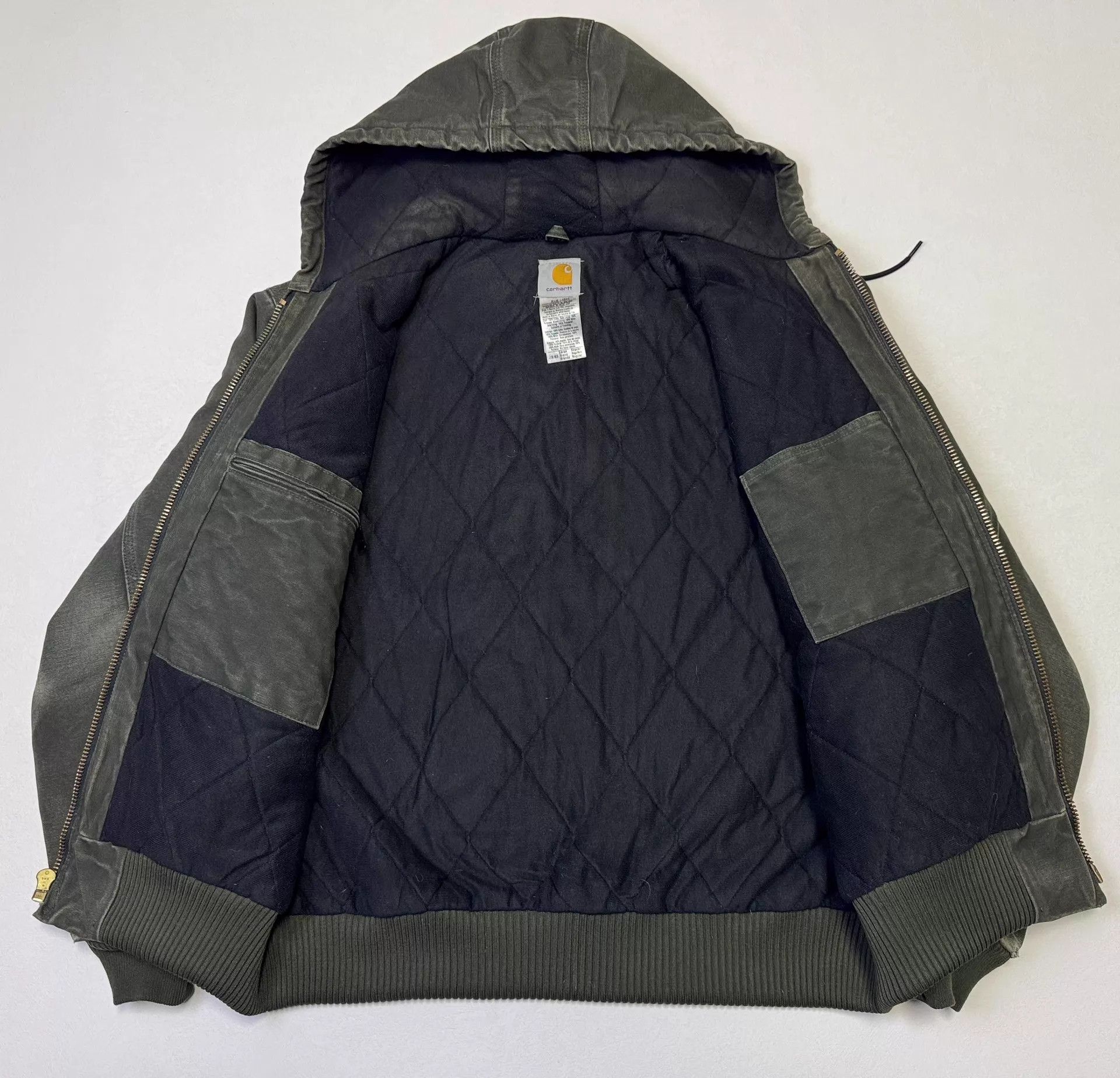 Carhartt Vintage Carhartt J130 Moss Green L Hooded Work Jacket Size US L / EU 52-54 / 3 - 4 Thumbnail