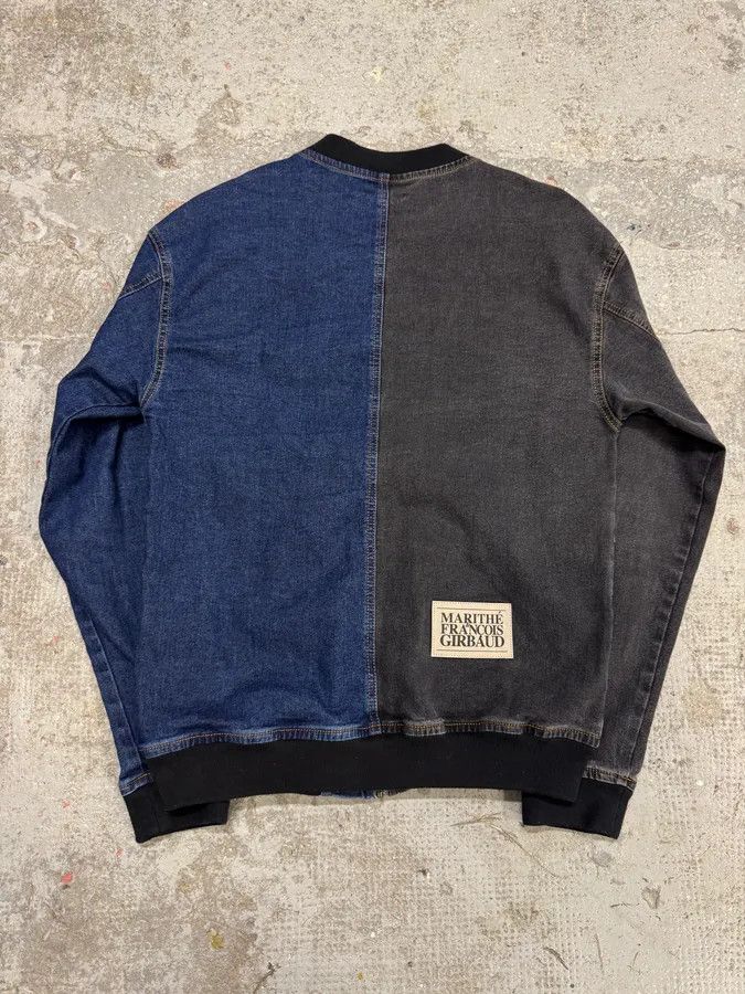 Marithe + Francois Girbaud 1990s Marithé + François Girbaud Navy Grey Two Tone Denim Jacket Size US L / EU 52-54 / 3 - 5 Thumbnail
