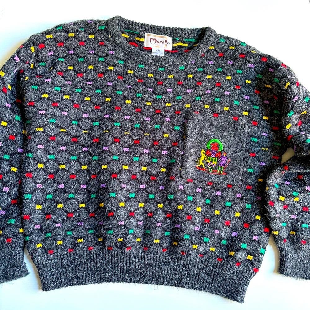Designer Vintage 1980s Marella Knitted Sweater Size M / US 6-8 / IT 42-44 - 1 Thumbnail