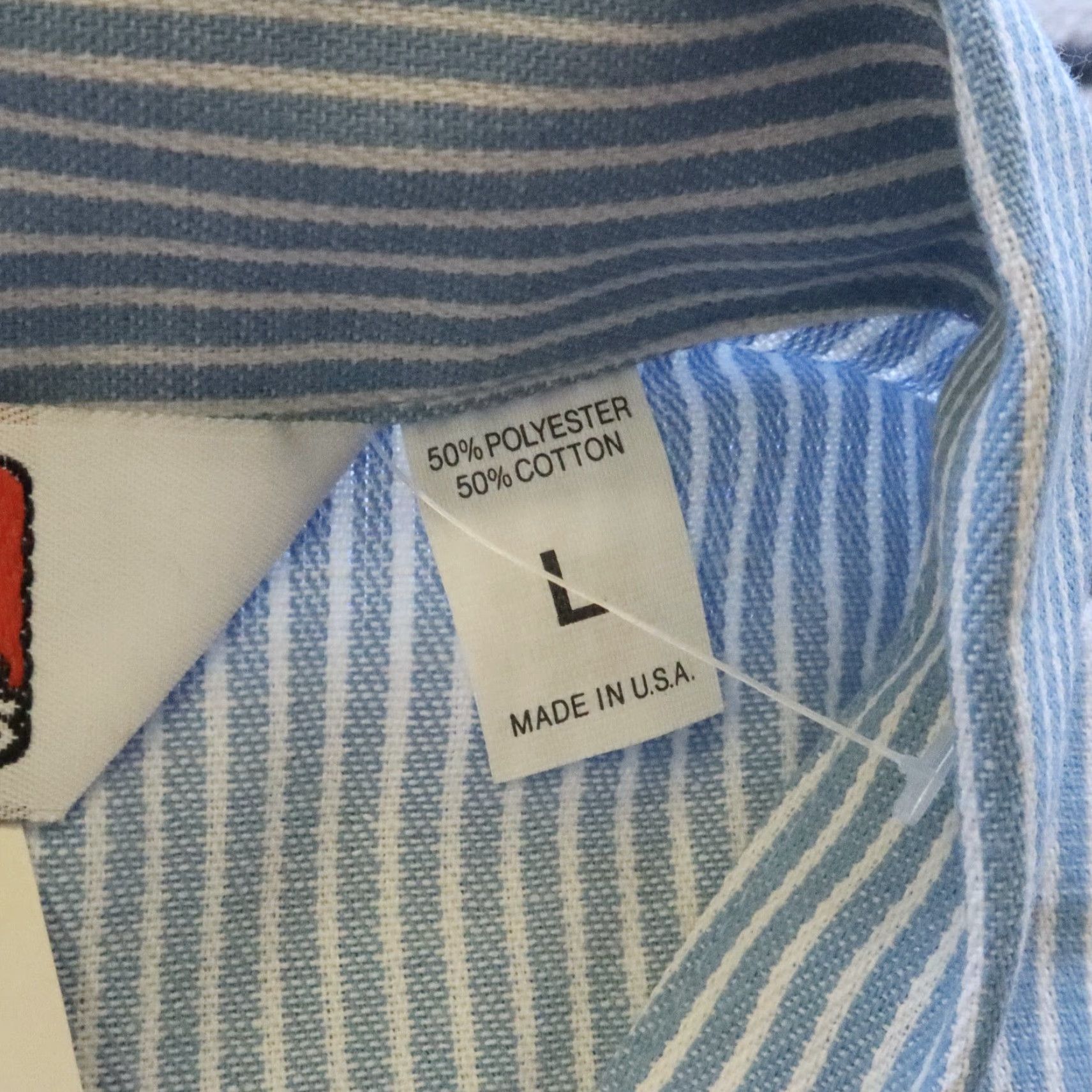 Ben Davis VINTAGE Ben Davis Long Sleeve Work Shirt, Blue - Size L, Cotton Blend, Made in USA, Deadstock, Union Made, Men’s (Mens) Size US L / EU 52-54 / 3 - 4 Thumbnail
