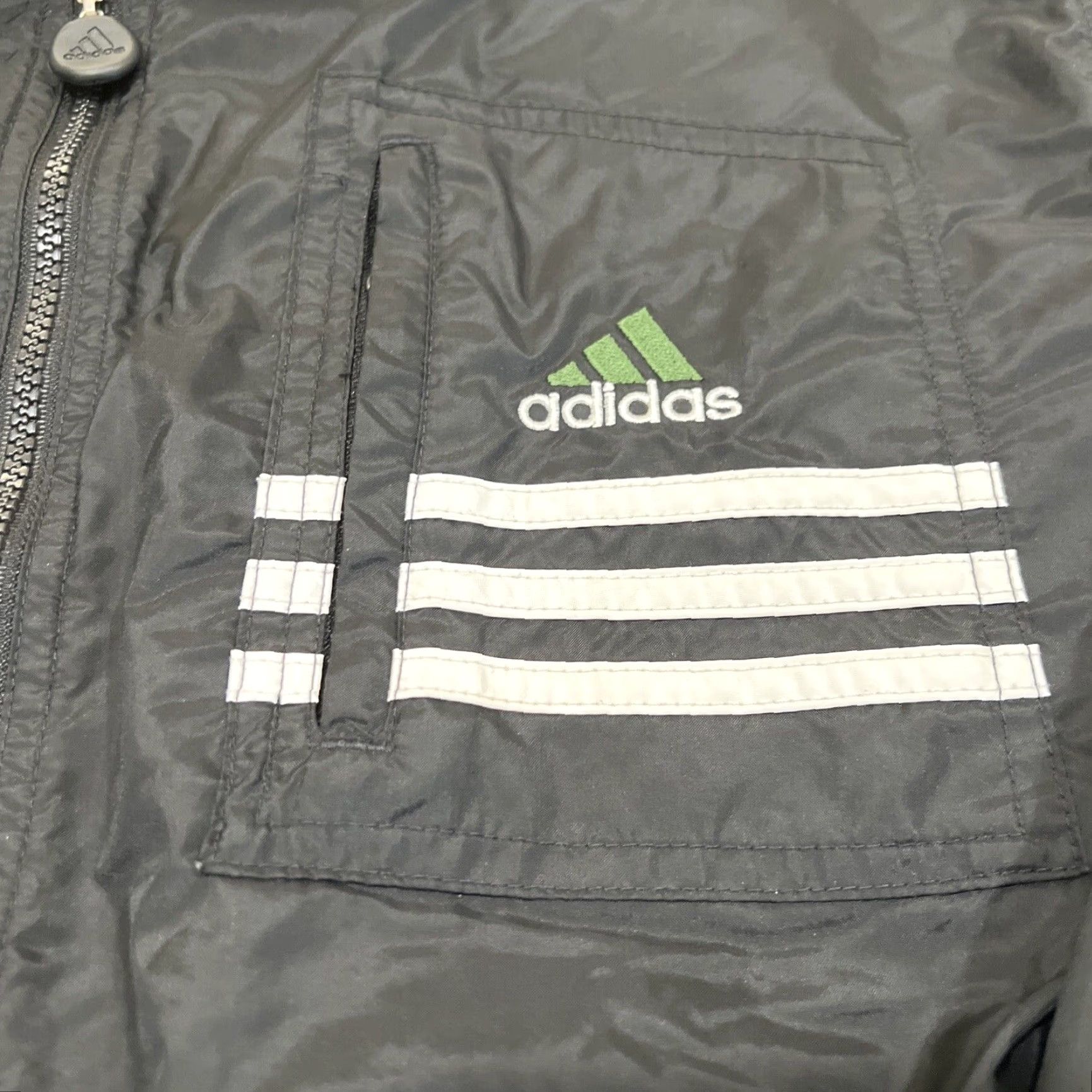 Adidas VINTAGE Adidas Windbreaker Jacket Men's Small Black 3 Stripes Lightweight Full Zip Sports Size US S / EU 44-46 / 1 - 3 Thumbnail