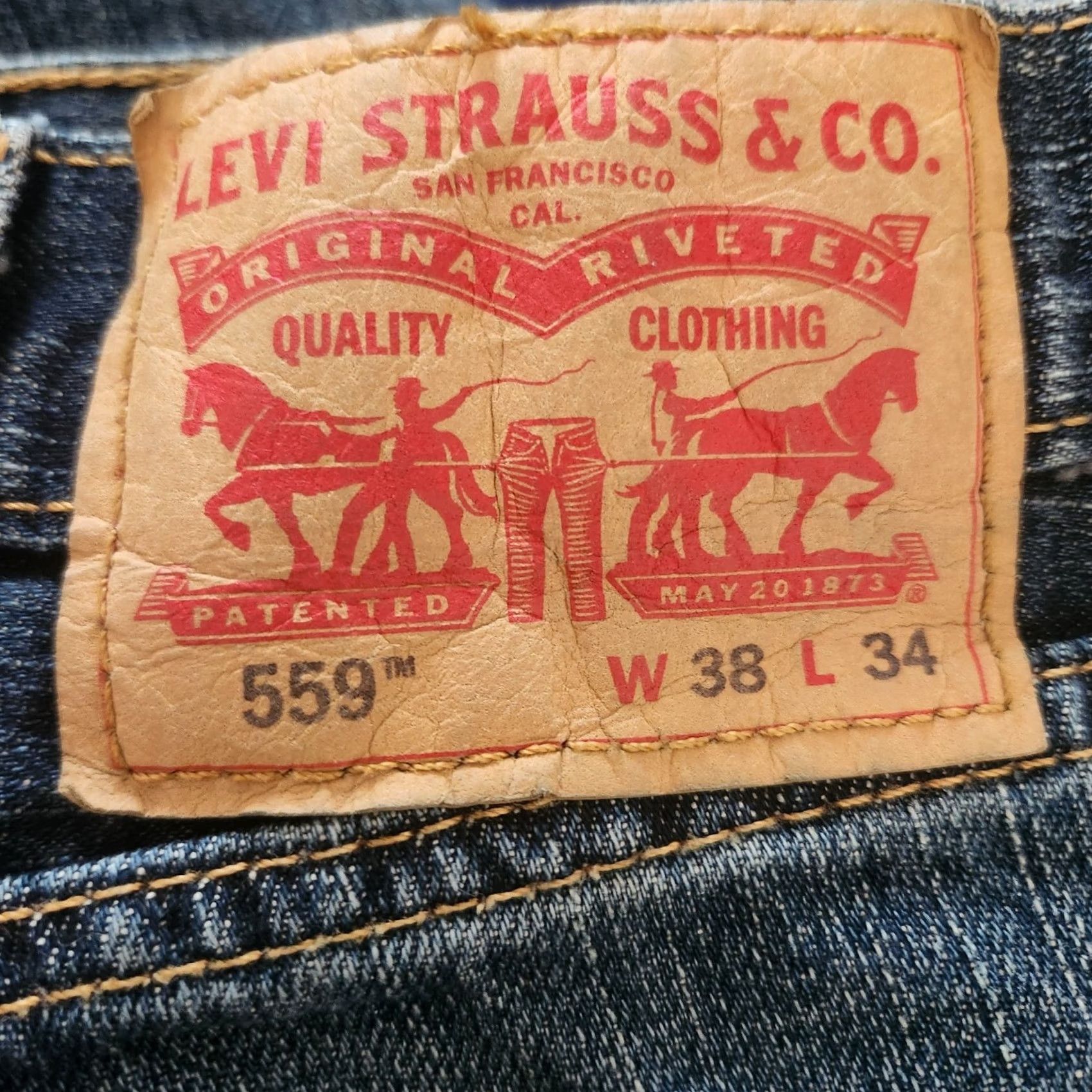 Levi's Levi's 559 Jeans Mens 38x34 Relaxed Straight Denim Blue 100% Cotton Casual Vintage No Size US 38 / EU 54 - 7 Thumbnail