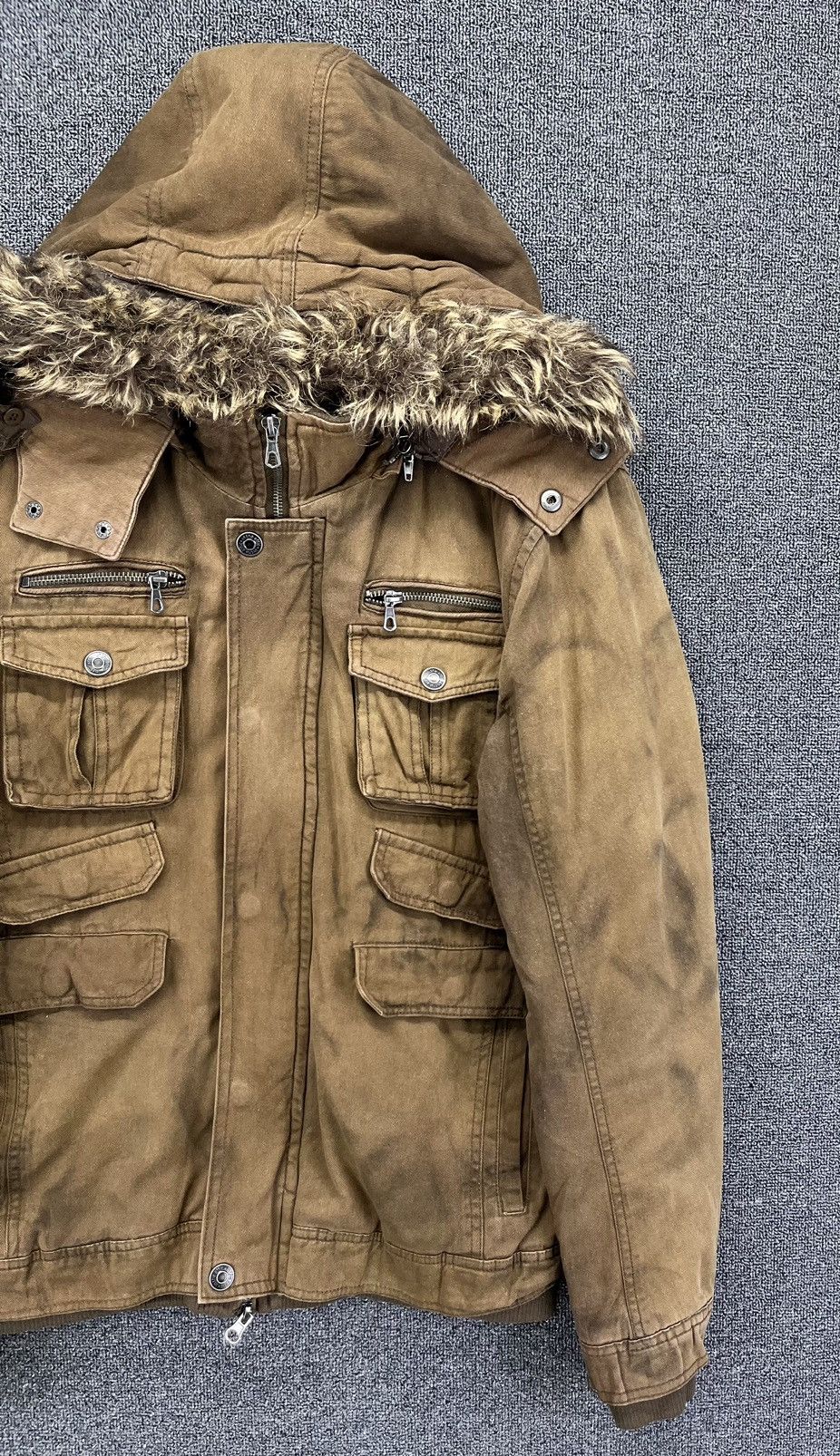 In The Attic Vintage In The Attic Punk Style Fur Hoodie Zip Up Jacket Size L / US 10 / IT 46 - 3 Thumbnail