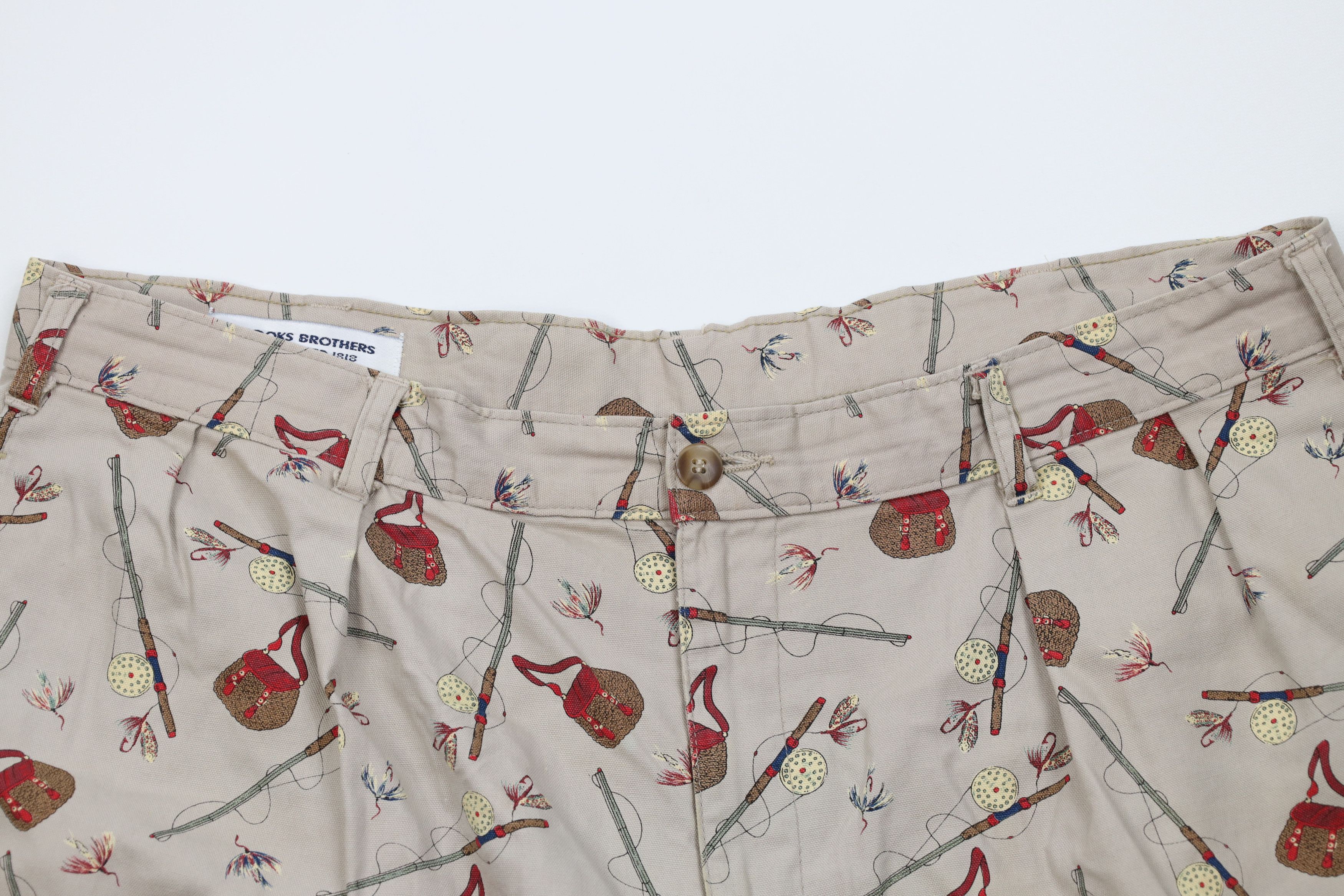 Brooks Brothers Vintage 80s 90s Brooks Brothers All Over Print Chino Shorts Size US 38 / EU 54 - 2 Thumbnail