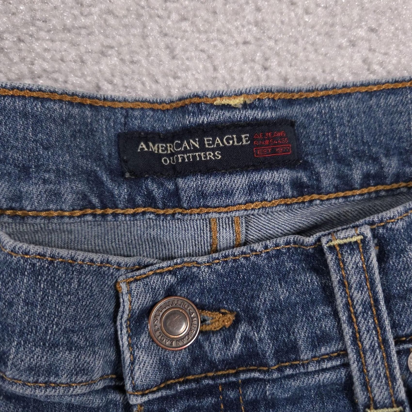 Vintage VINTAGE American Eagle Jeans Womens 4 Straight Leg Denim Mid Rise Blue Cotton Polyester Spandex Size 27" / US 4 / IT 40 - 4 Thumbnail