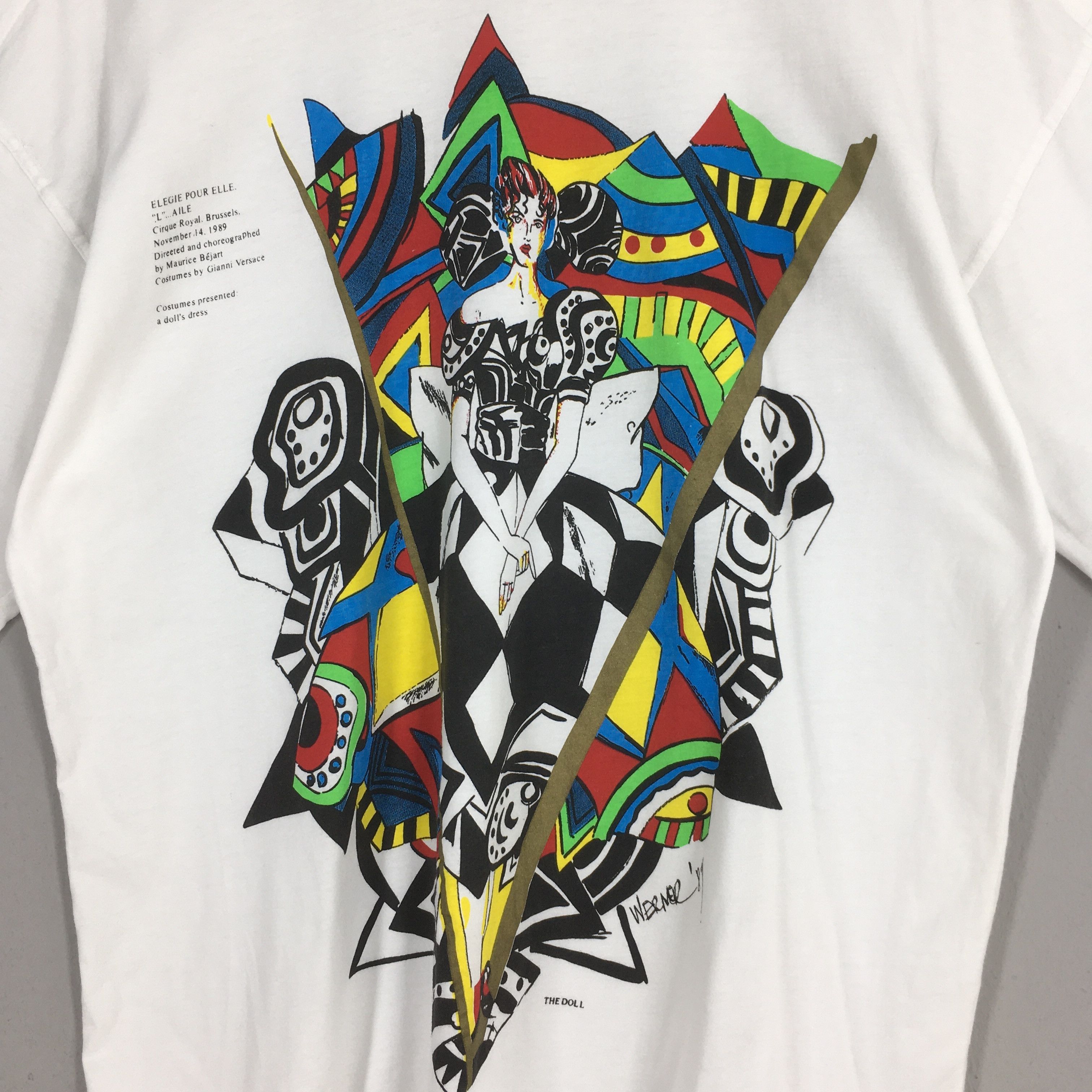 Versace Vintage 90s Versace Jeans Couture Werner White Tshirt Large Size US L / EU 52-54 / 3 - 2 Thumbnail