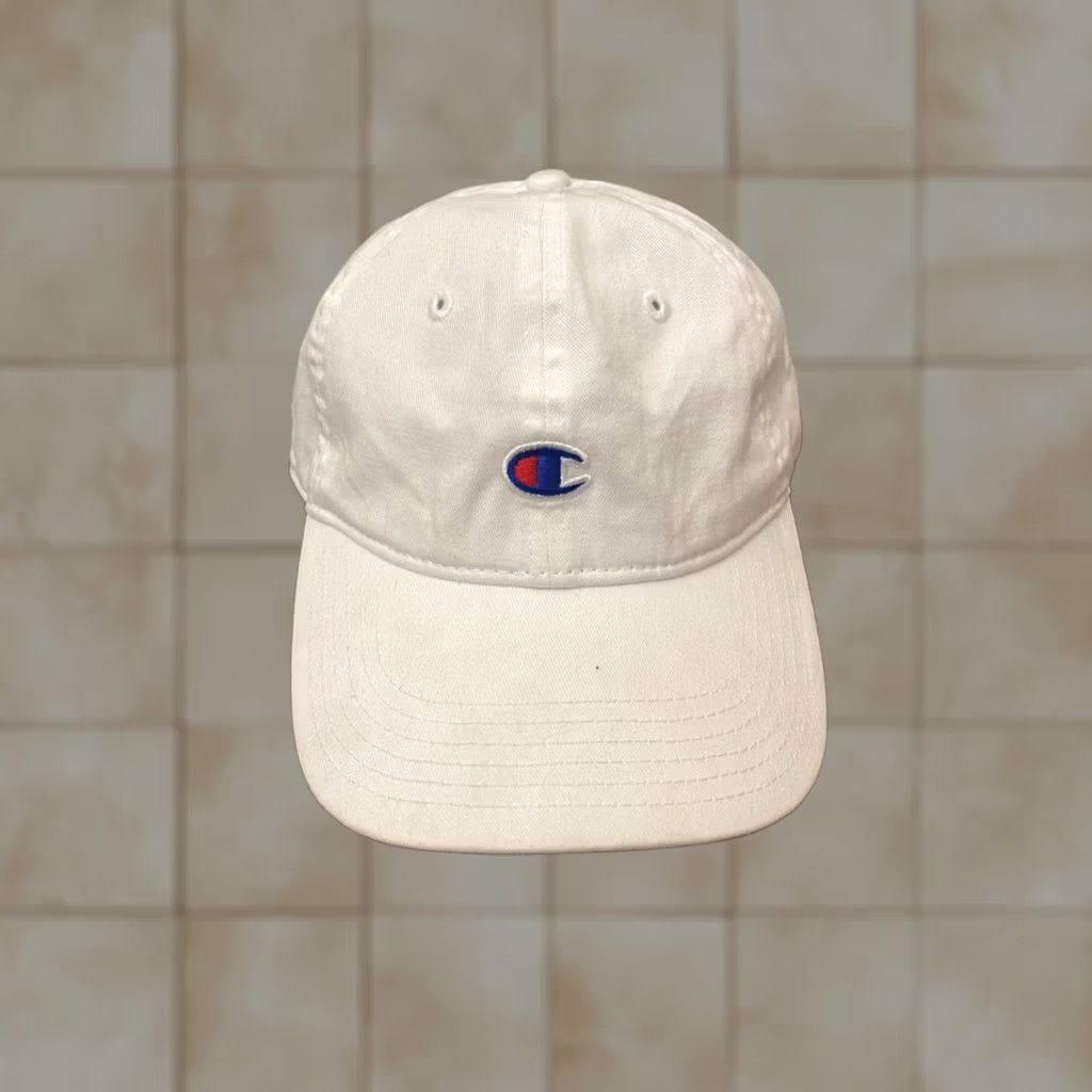 Champion Champion White Logo Baseball Hat Small Logo Adjustable Mens Cap Size ONE SIZE - 1 Thumbnail