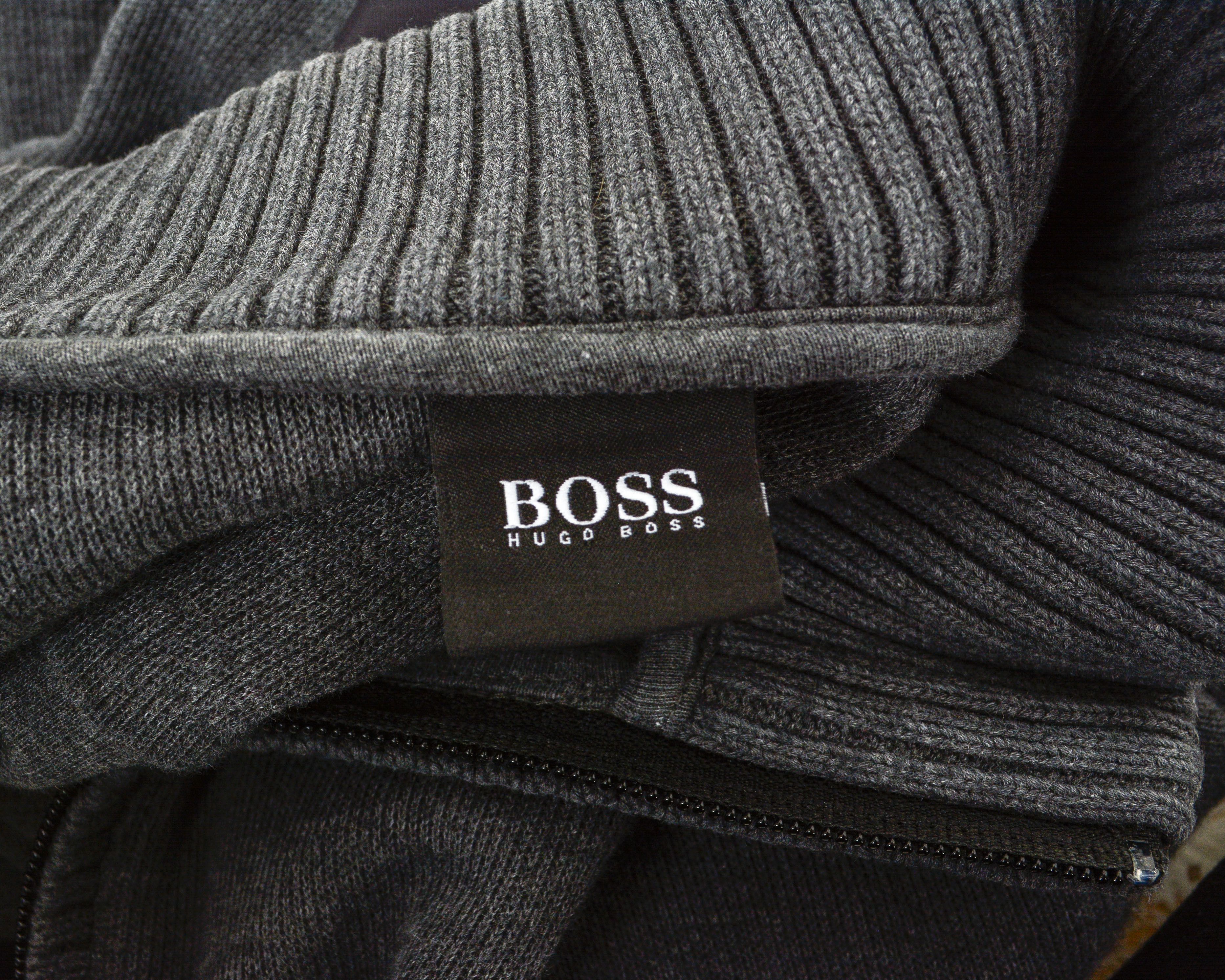 Hugo × Hugo Boss Mens M Jumper Full Zip Sweater Jacket Cotton Sweatshirt Grey Size US M / EU 48-50 / 2 - 6 Thumbnail