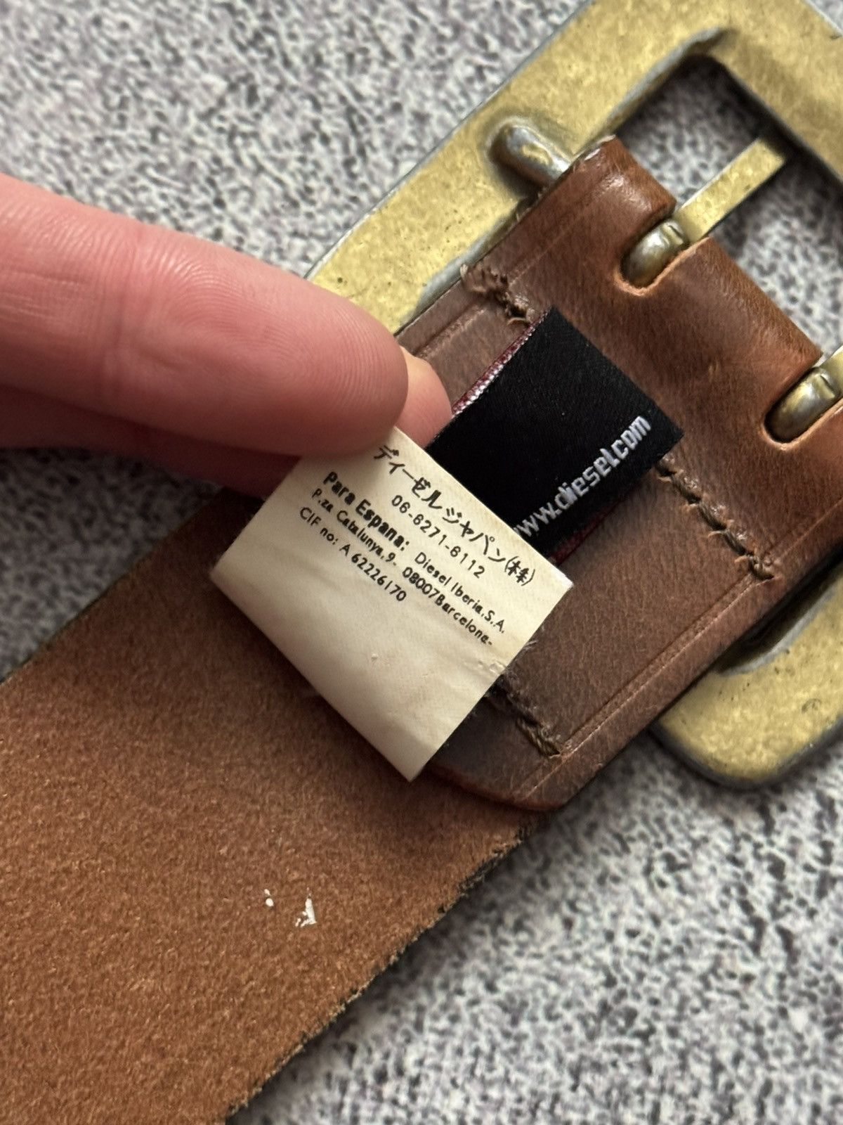 Diesel × Diesel Black Gold Diesel 100cm vintage brown leather belt biker Size ONE SIZE - 14 Thumbnail