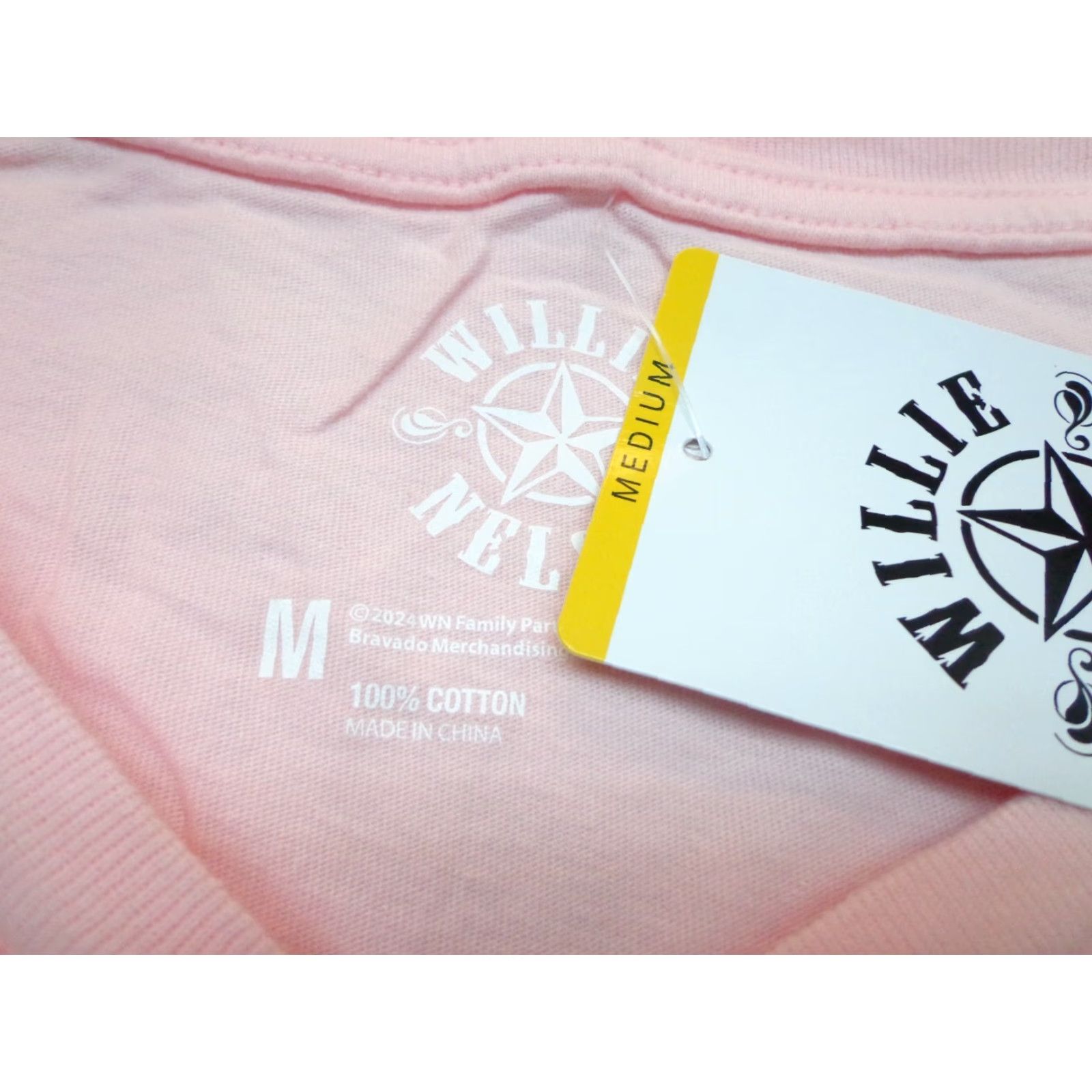 Pinko WILLIE NELSON On The Road Again Graphic Band Tee Pink Women M Short Sleeve Round Neck Pullover 100% Cotton Regular Fit Women's T-Shirt Size M / US 6-8 / IT 42-44 - 3 Thumbnail