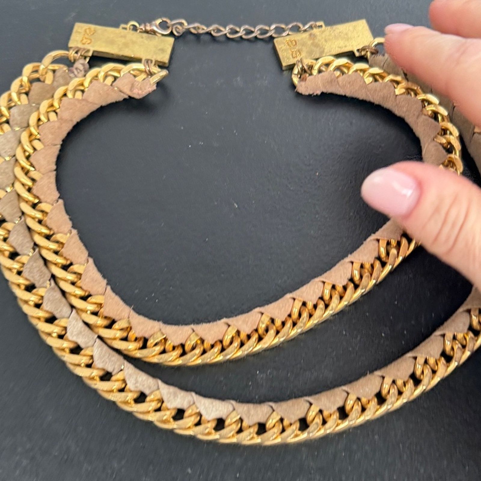 & Other Stories ByAlona Vintage Gold and Tan Chain Necklace Size ONE SIZE - 6 Thumbnail