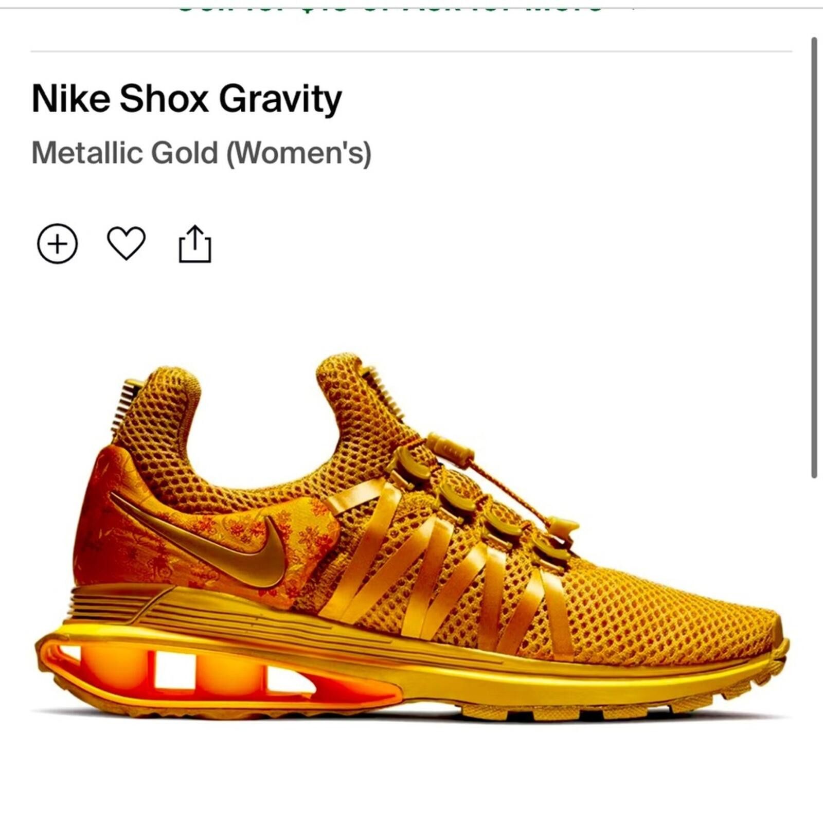 Nike Nike Shox Gravity Metallic Gold Women's Athletic Shoes Size US 8 / IT 38 - 1 Thumbnail
